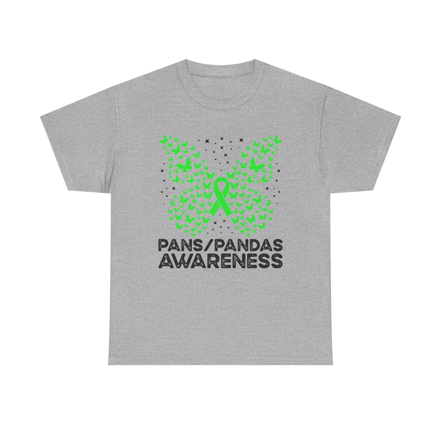 Women's Pans/Pandas Awareness T-Shirt — Green Ribbon Butterfly Design