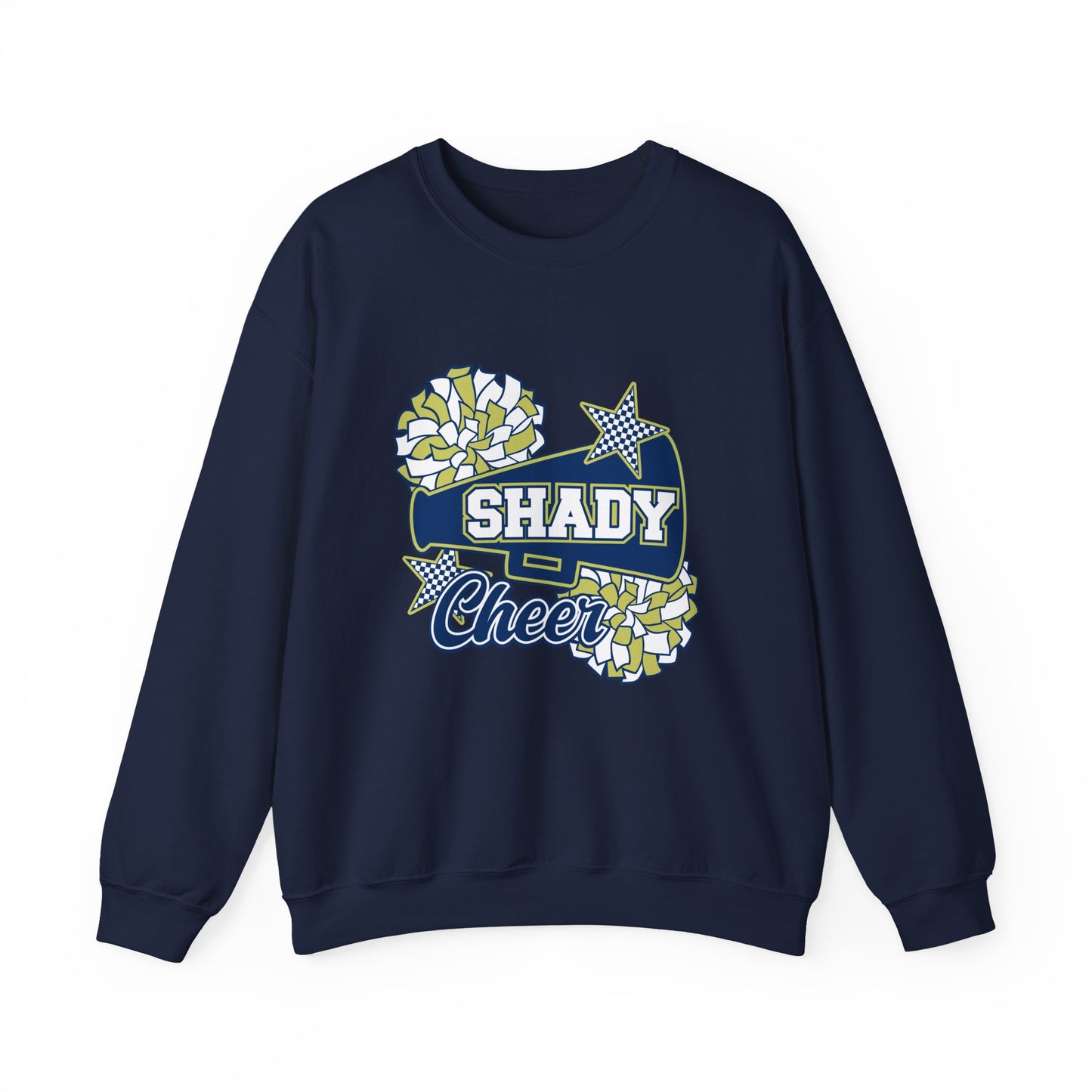 Cheer Crewneck Sweatshirt — "Shady Cheer" Graphic with Pom Poms