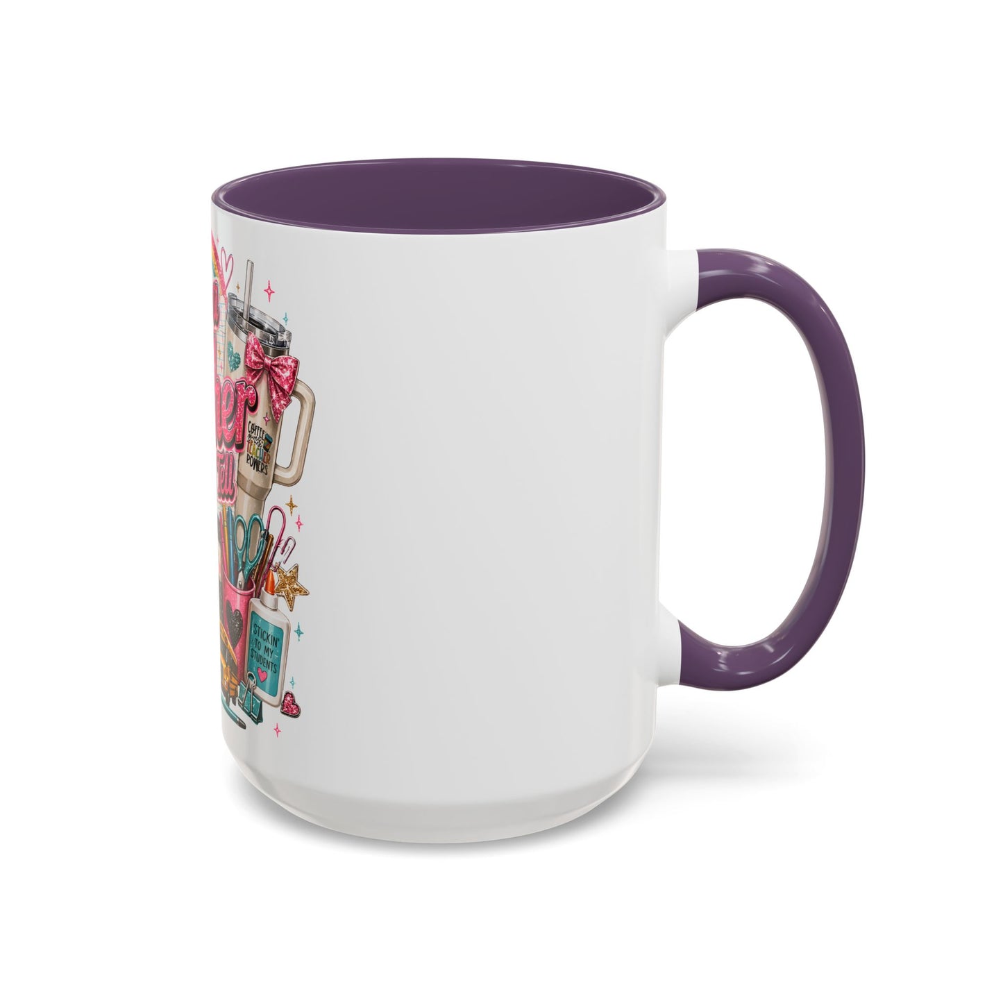 She's a Teacher I Can Tell Coffee Mug – Gift for Female Teachers, Cute School Supplies Design (11/15 oz)