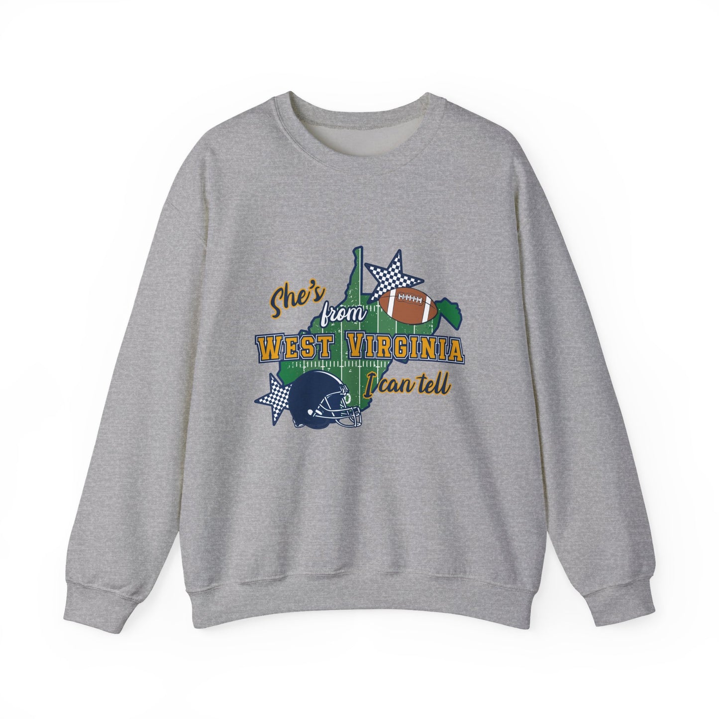 West Virginia Football Crewneck Sweatshirt — 'She's From West Virginia' State Pride Pullover