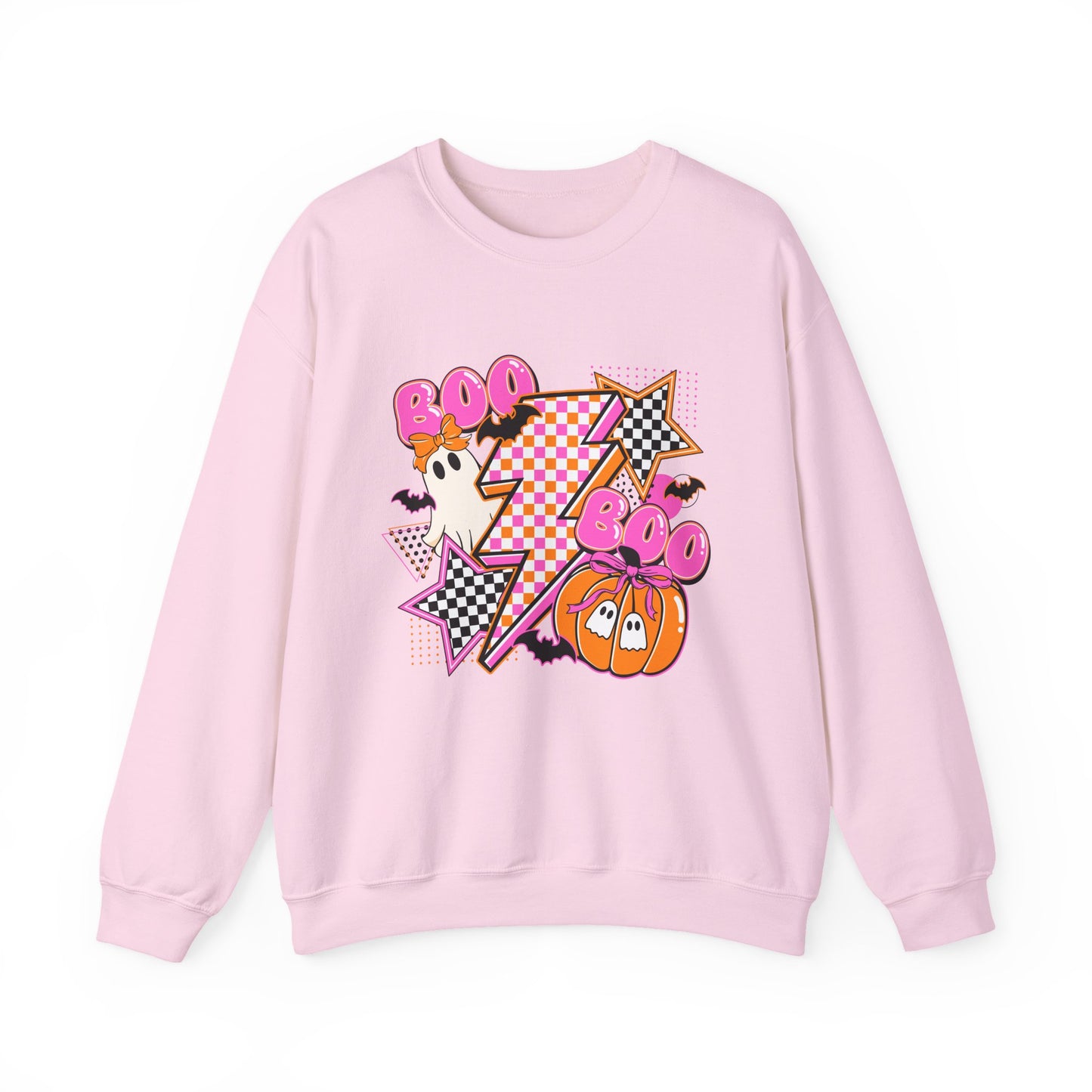 Retro Lightning Boo Ghosts Pumpkin Sweatshirt