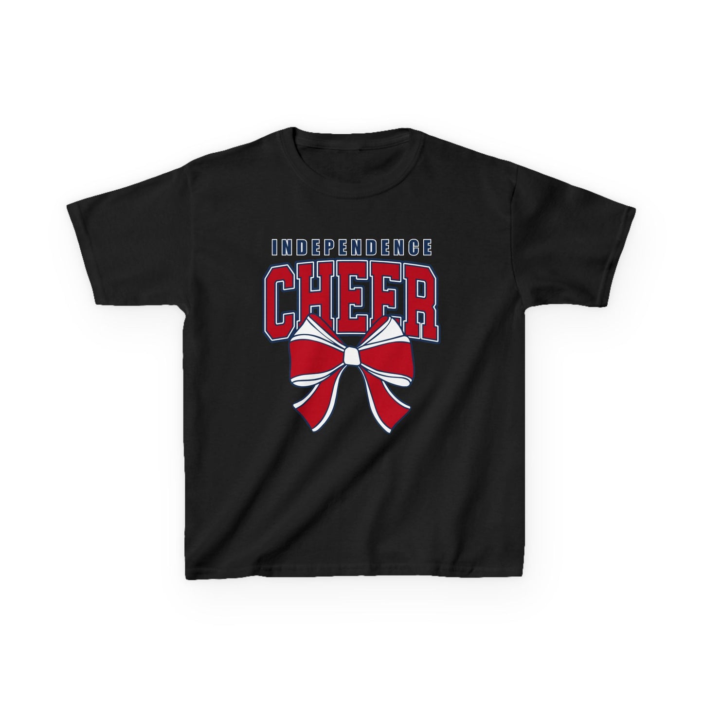 Kids Tee — Independence Cheer Shirt with Red Bow