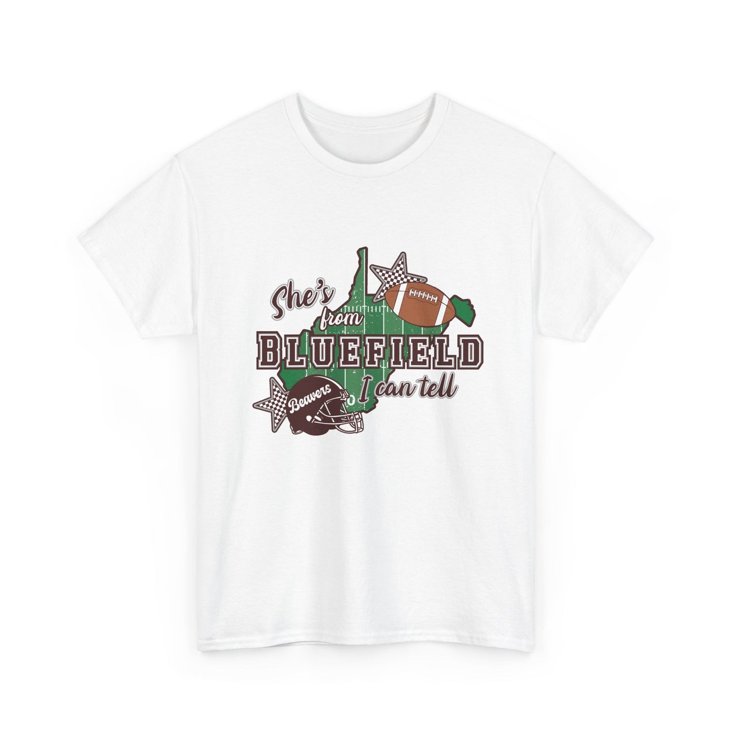 She’s From Bluefield Football T-Shirt — Bluefield Proud Game Day Tee