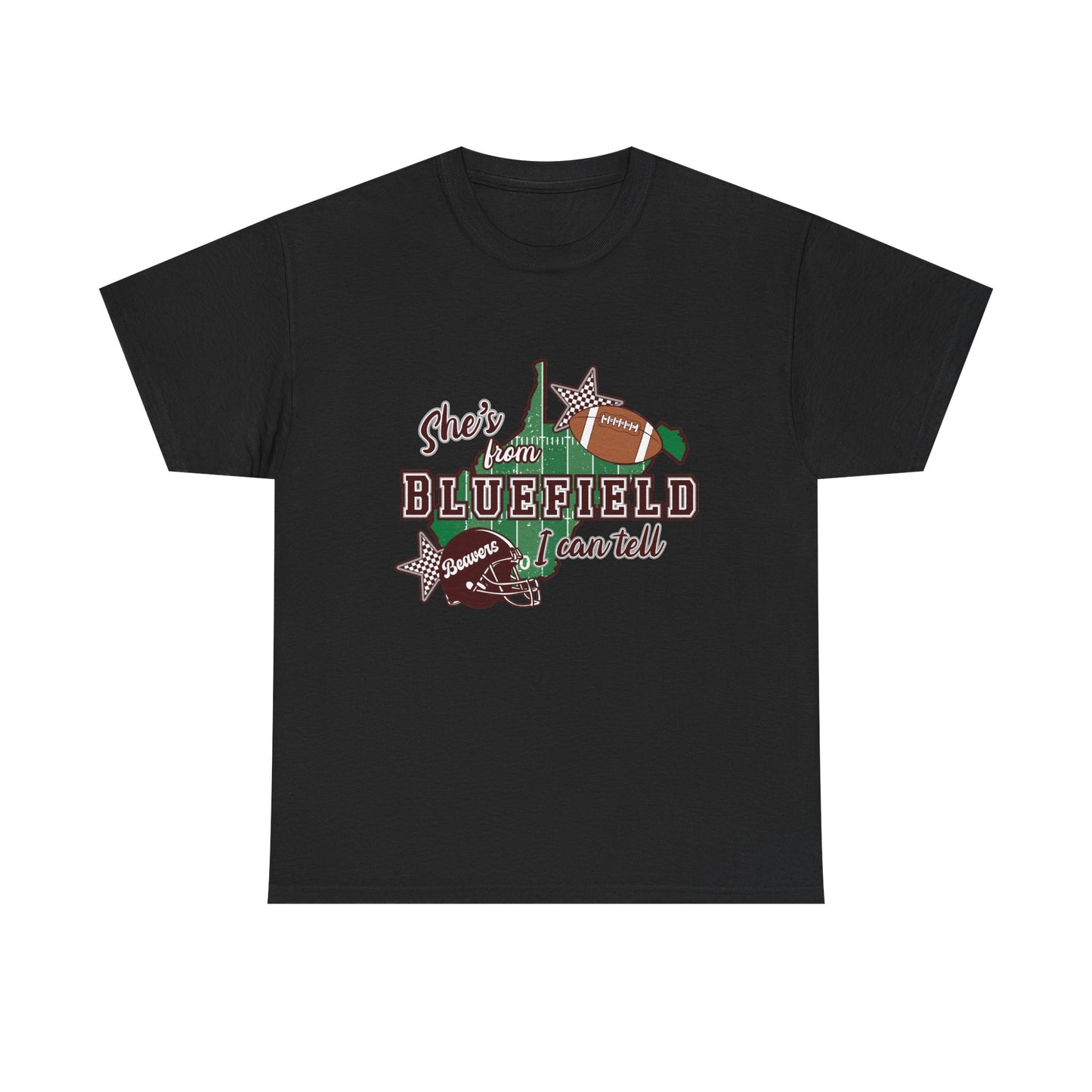 She’s From Bluefield Football T-Shirt — Bluefield Proud Game Day Tee