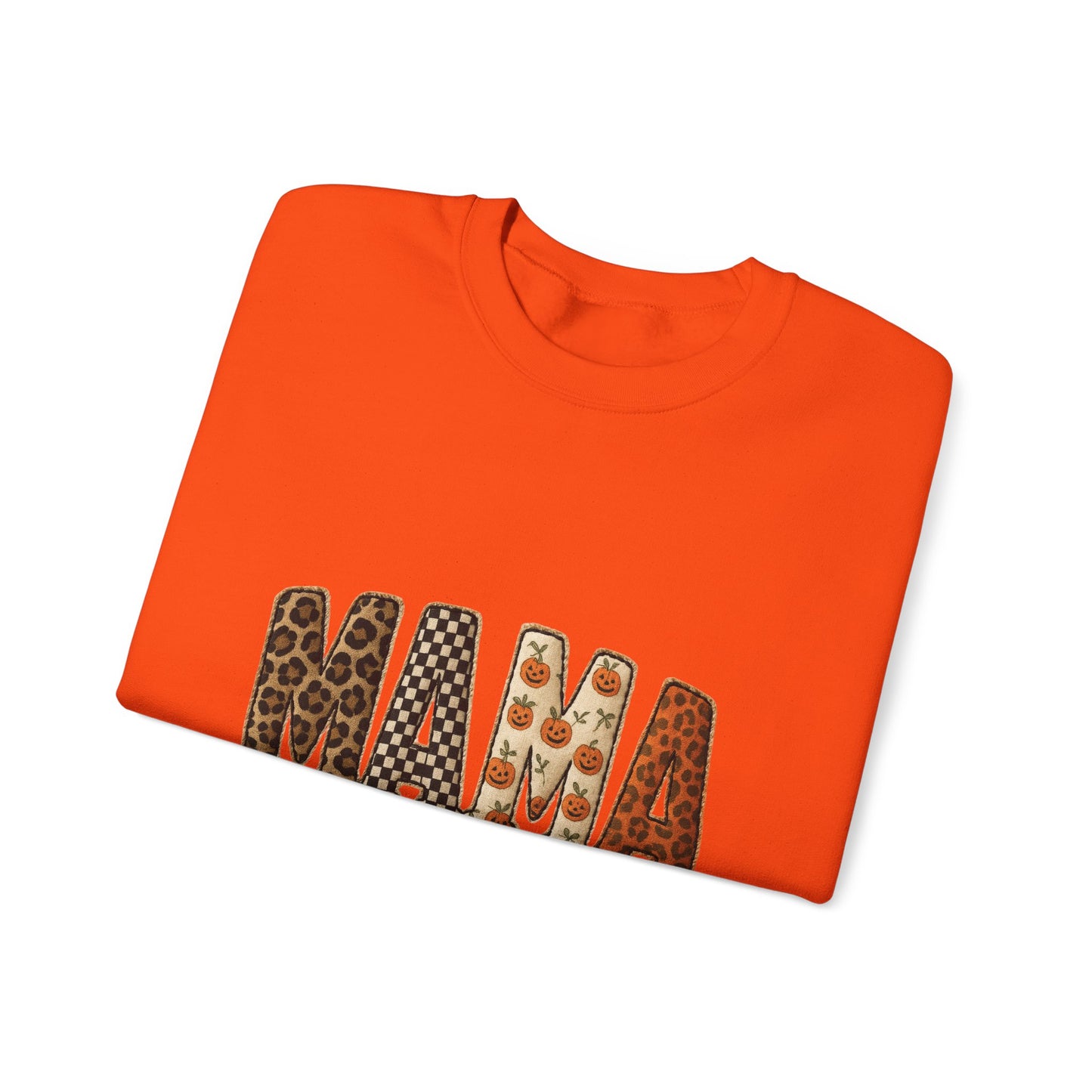 Mama Leopard & Pumpkin Crewneck Sweatshirt - Fall Mama Graphic Pullover