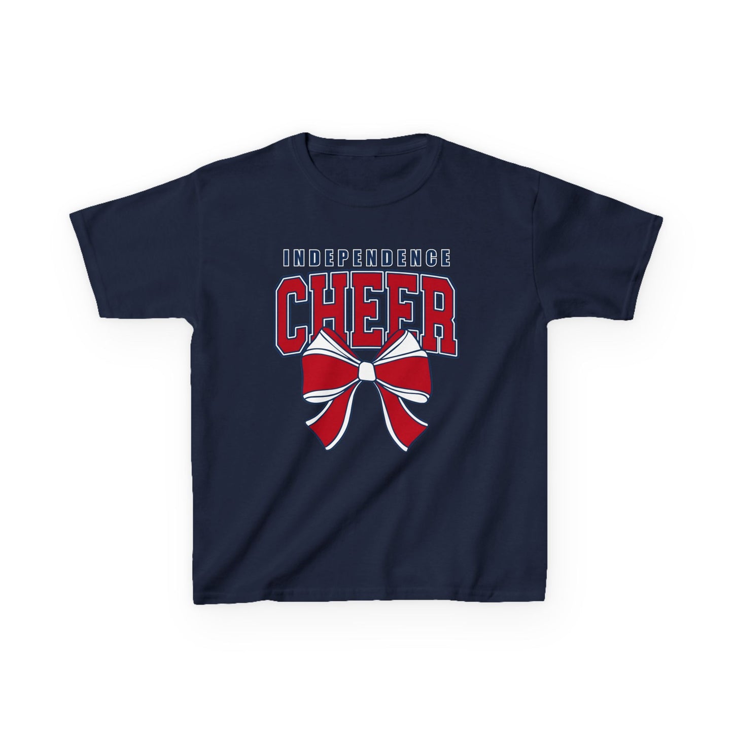 Kids Tee — Independence Cheer Shirt with Red Bow