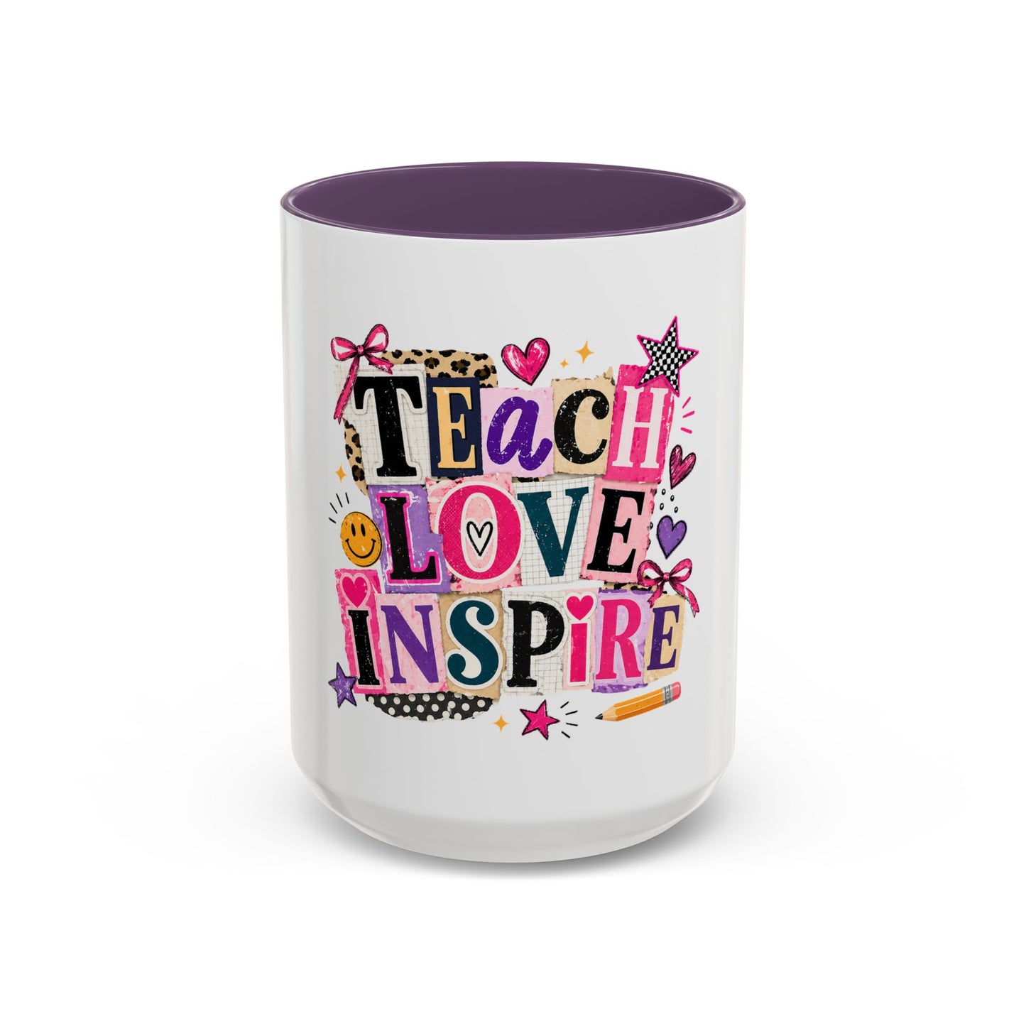 Teach Love Inspire Coffee Mug — Colorful Teacher Appreciation Gift