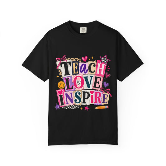 Teacher "Teach Love Inspire" T-Shirt — Colorful Classroom Teacher Gift