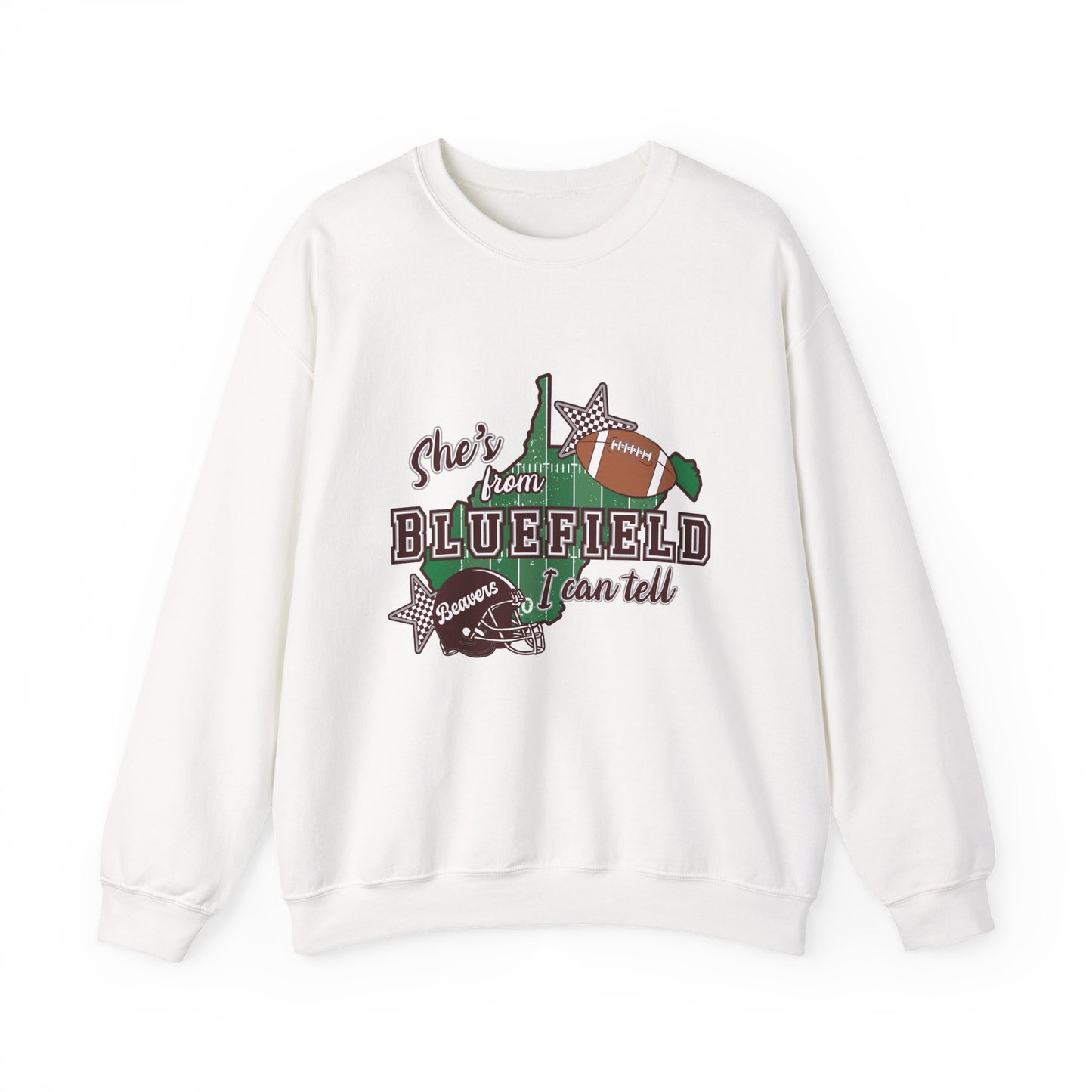 Bluefield Football Crewneck Sweatshirt – "She’s from Bluefield I Can Tell"