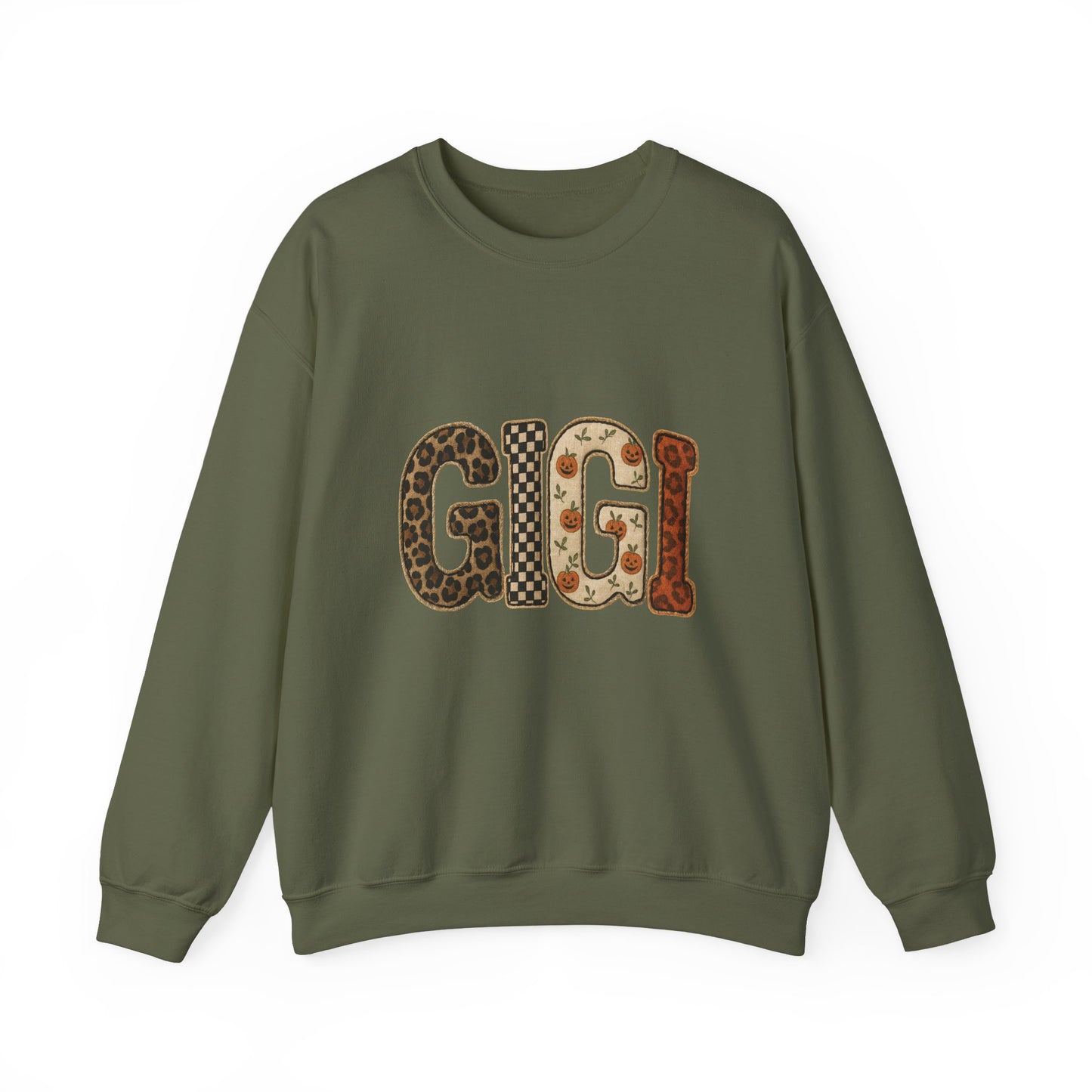 Gigi Leopard & Floral Crewneck Sweatshirt - Grandma 'GIGI' Cozy Gift