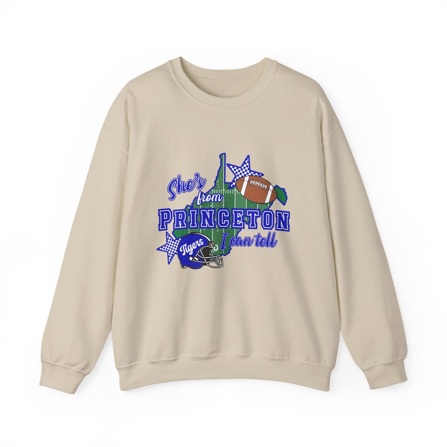 Princeton Tigers Football Crewneck Sweatshirt – “She’s from Princeton” Graphic