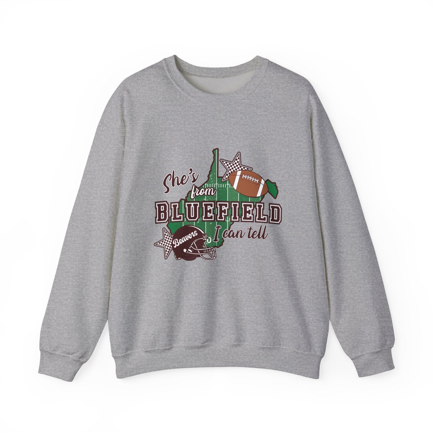 Bluefield Football Crewneck Sweatshirt – "She’s from Bluefield I Can Tell"