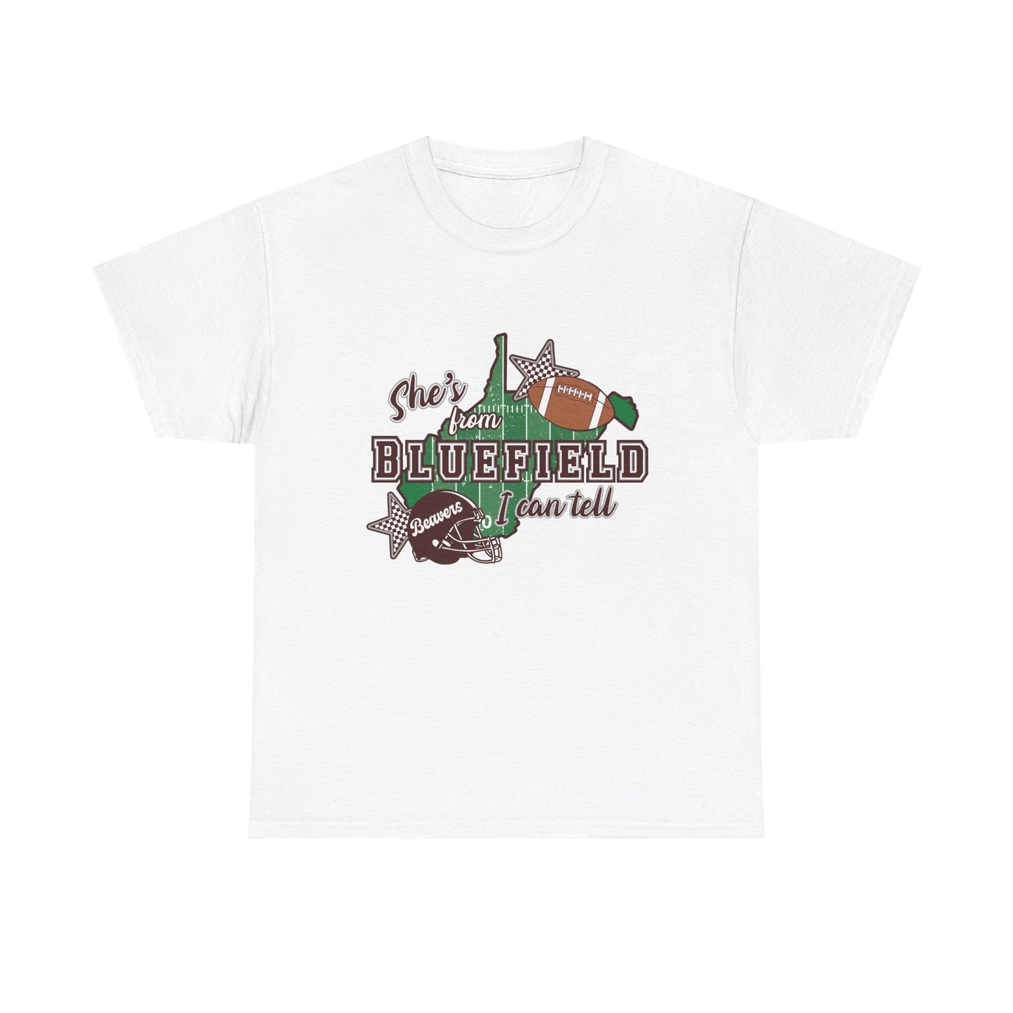 She’s From Bluefield Football T-Shirt — Bluefield Proud Game Day Tee