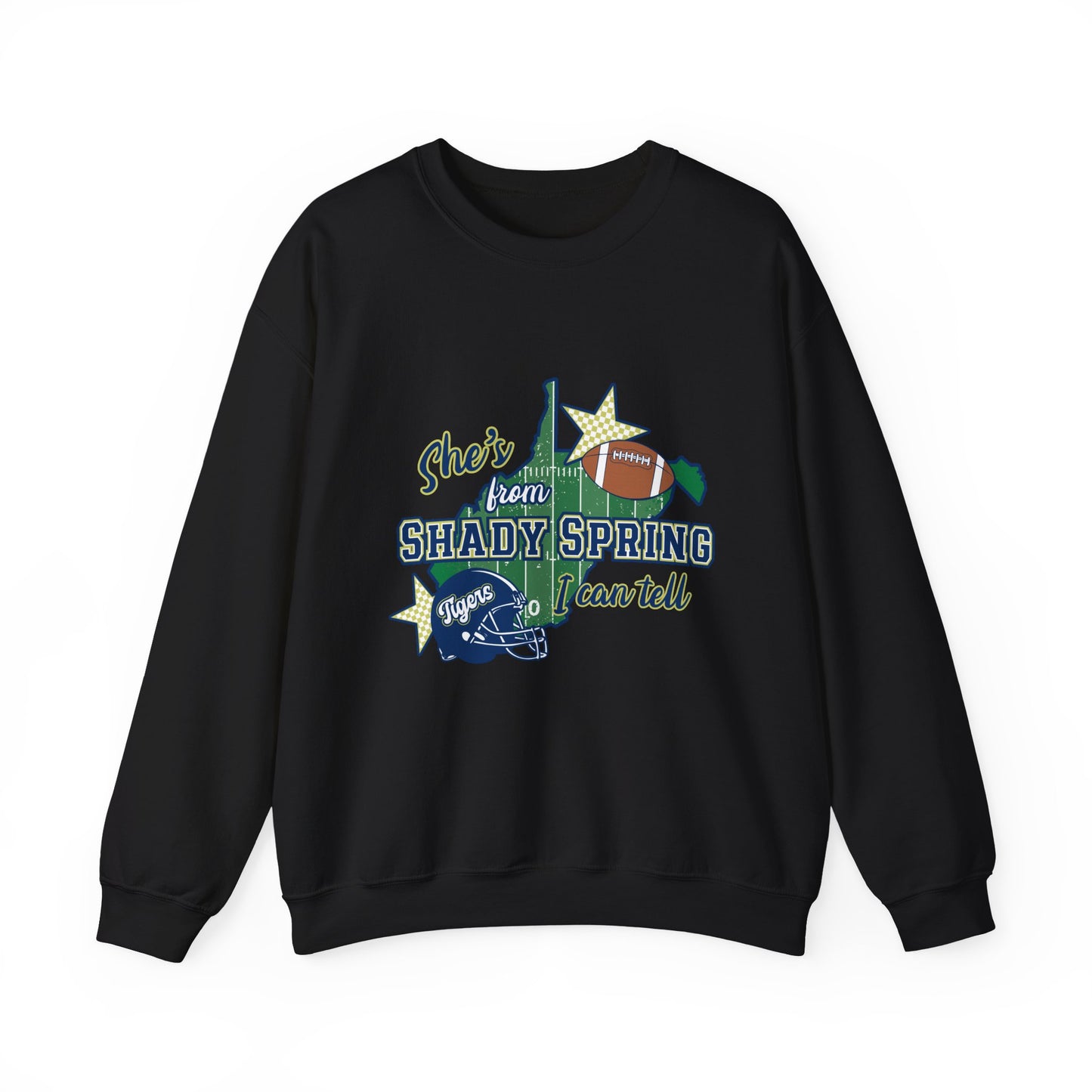 Shady Spring Home Town Crewneck Sweatshirt – "She's from Shady Spring" Vintage Football Design