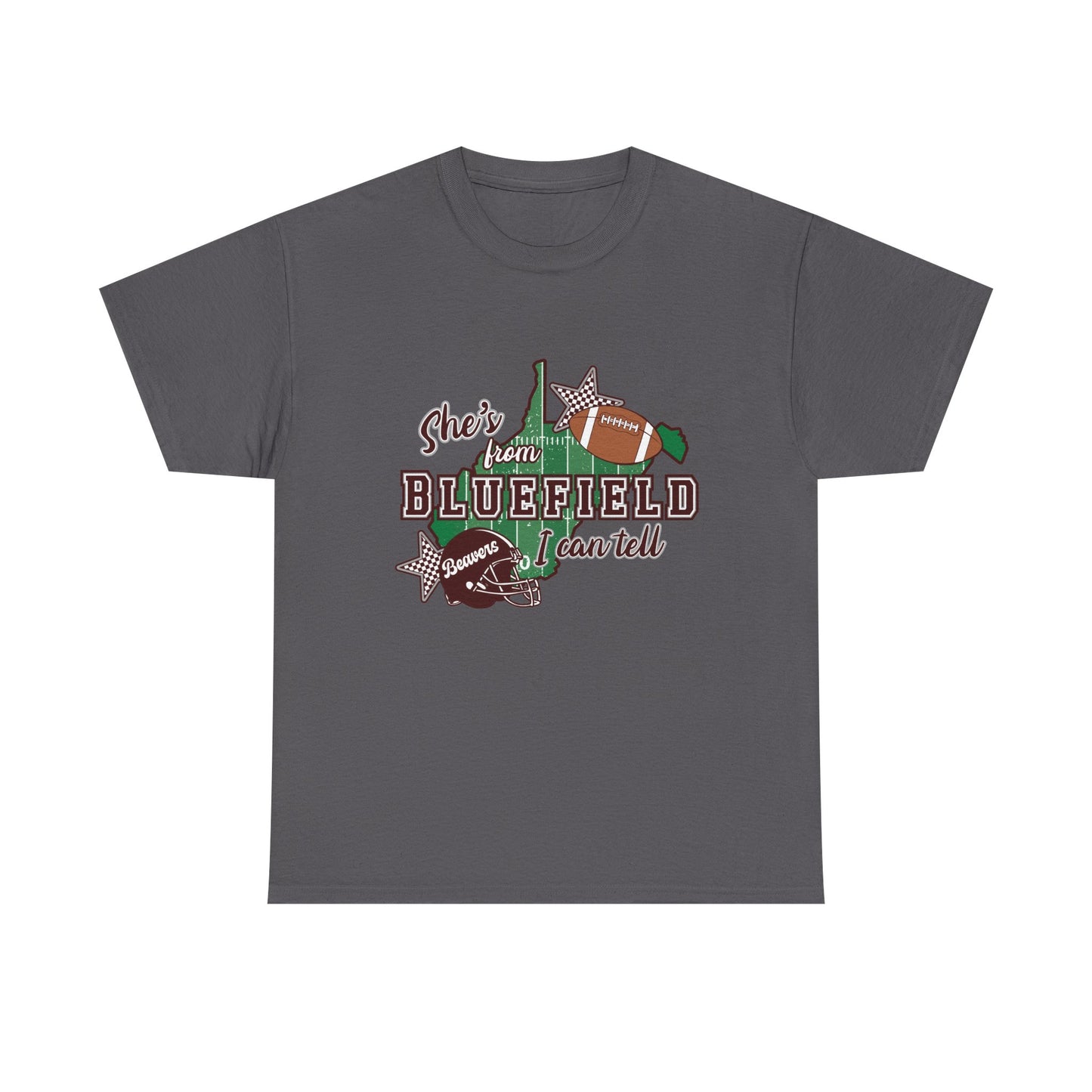 She’s From Bluefield Football T-Shirt — Bluefield Proud Game Day Tee