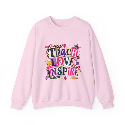 Teacher ‘Teach Love Inspire’ Crewneck Sweatshirt