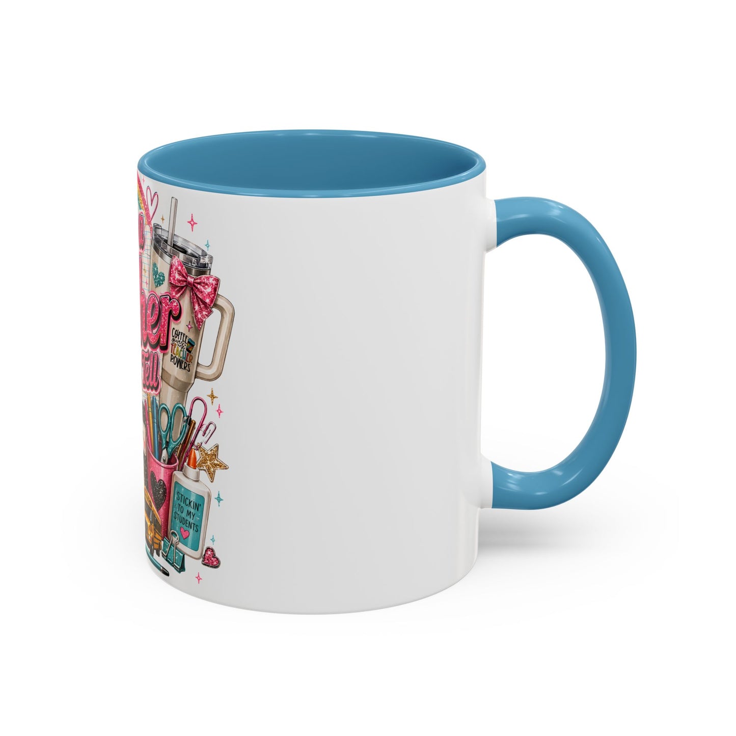 She's a Teacher I Can Tell Coffee Mug – Gift for Female Teachers, Cute School Supplies Design (11/15 oz)