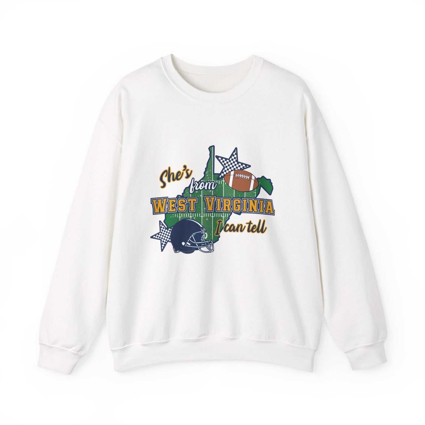 West Virginia Football Crewneck Sweatshirt — 'She's From West Virginia' State Pride Pullover