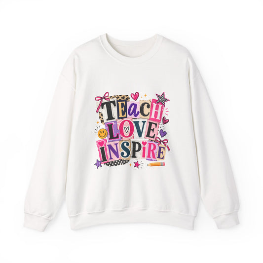 Teacher ‘Teach Love Inspire’ Crewneck Sweatshirt