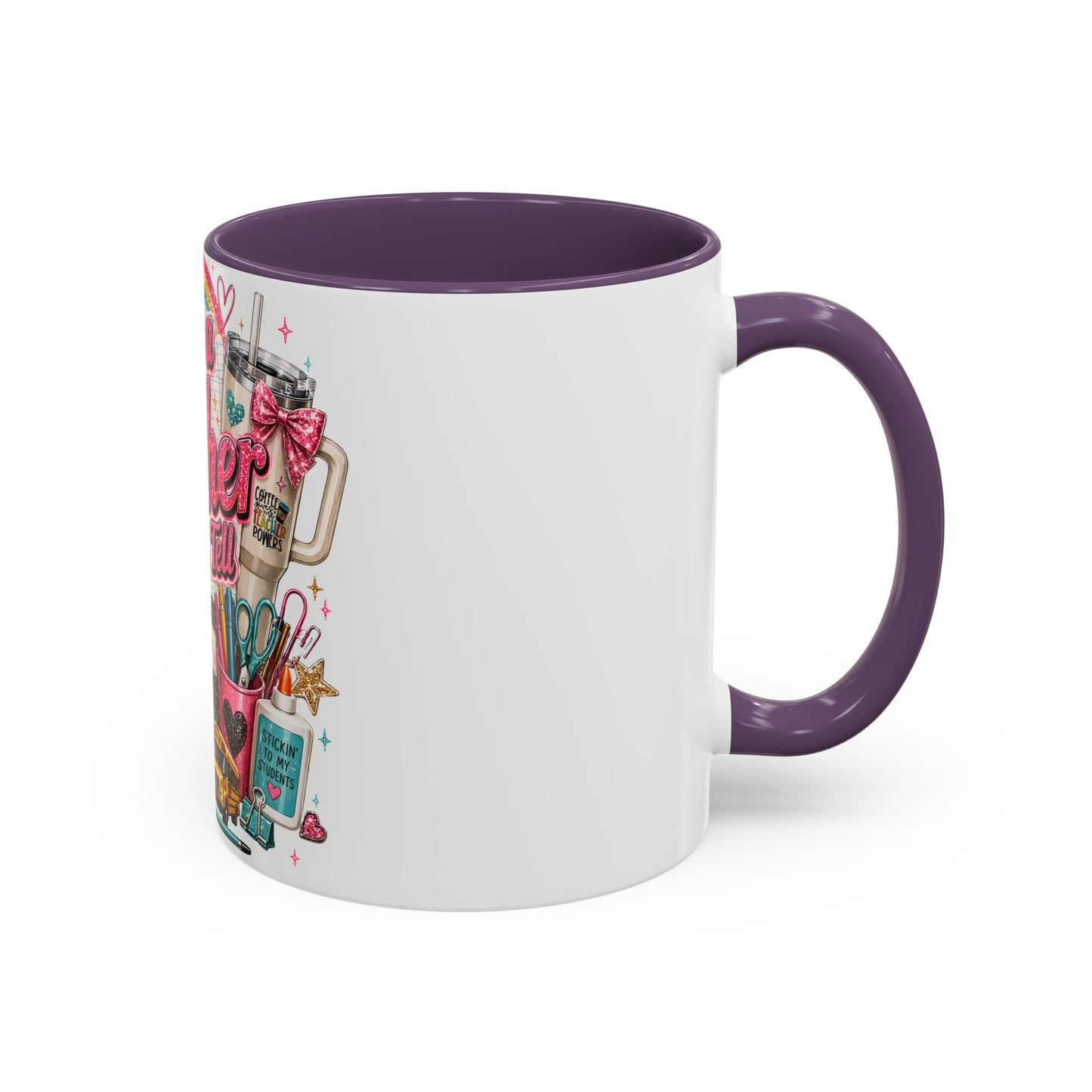 She's a Teacher I Can Tell Coffee Mug – Gift for Female Teachers, Cute School Supplies Design (11/15 oz)