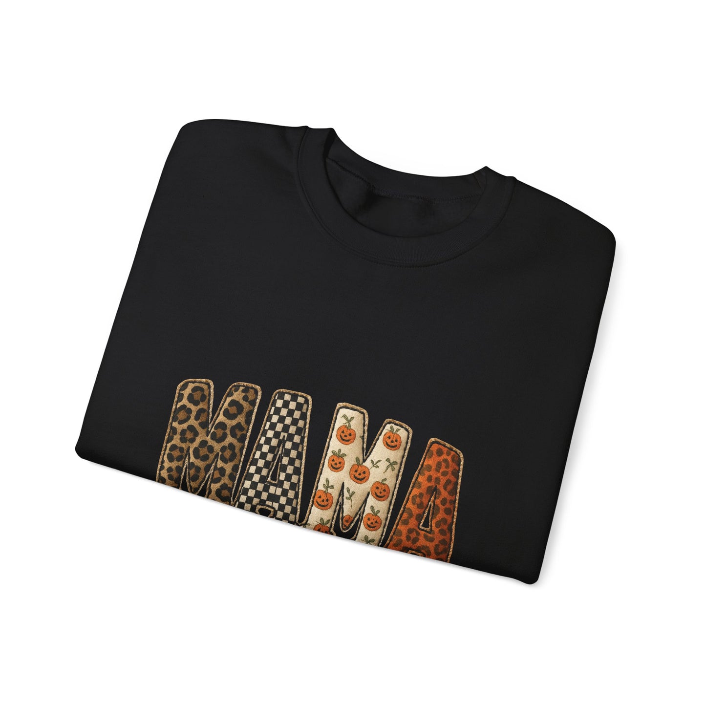 Mama Leopard & Pumpkin Crewneck Sweatshirt - Fall Mama Graphic Pullover