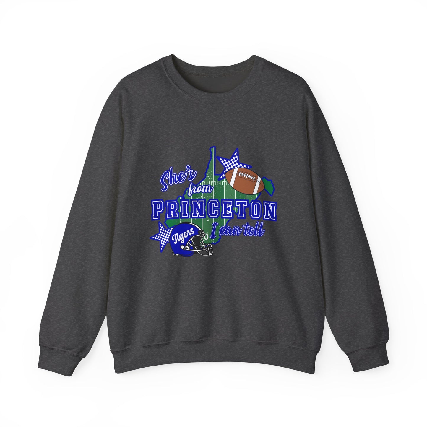 Princeton Tigers Football Crewneck Sweatshirt – “She’s from Princeton” Graphic