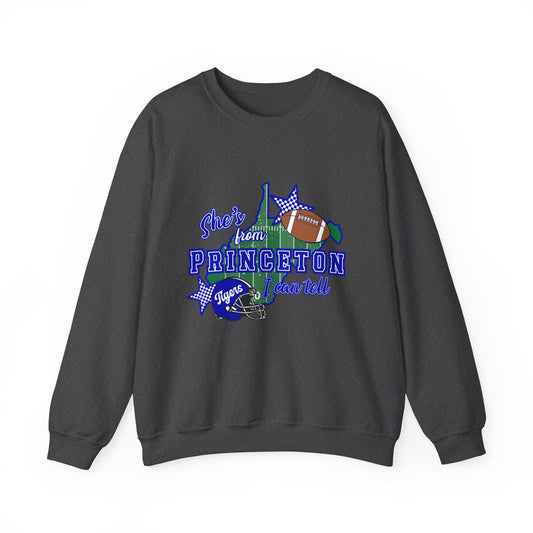 Princeton Tigers Football Crewneck Sweatshirt – “She’s from Princeton” Graphic