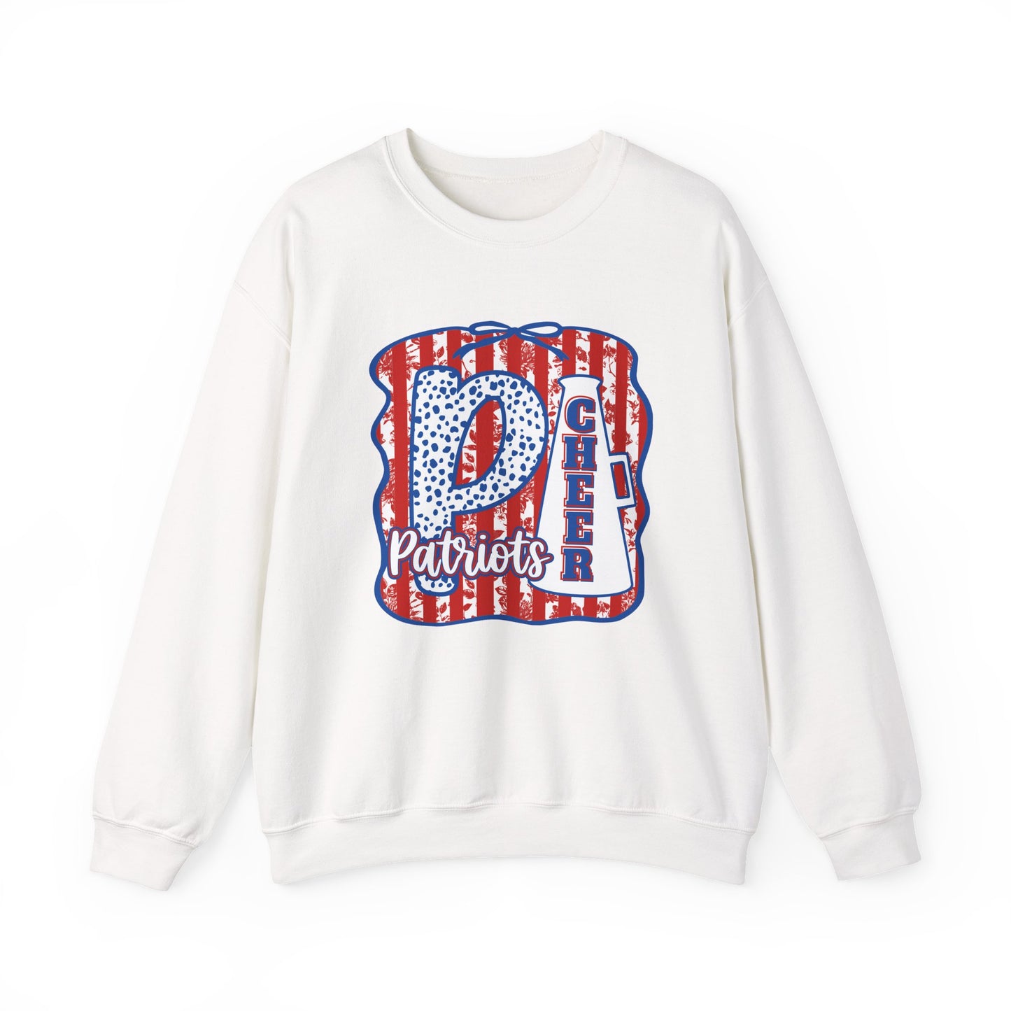 Patriots Cheer Crewneck Sweatshirt — Red, White & Blue