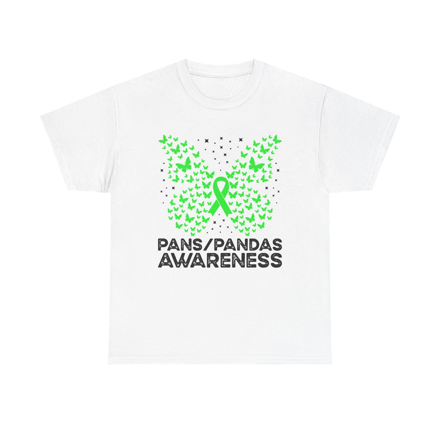 Women's Pans/Pandas Awareness T-Shirt — Green Ribbon Butterfly Design
