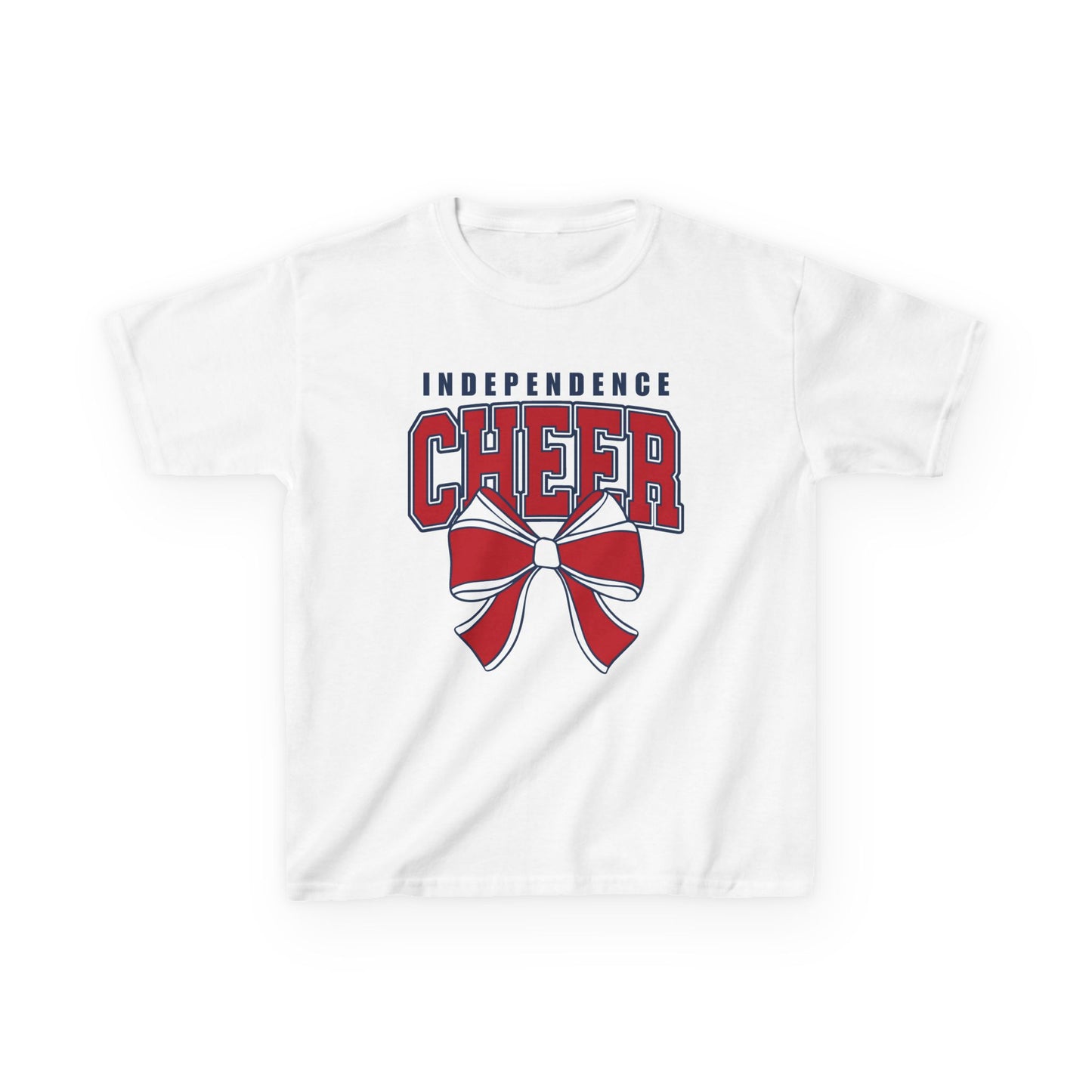 Kids Tee — Independence Cheer Shirt with Red Bow