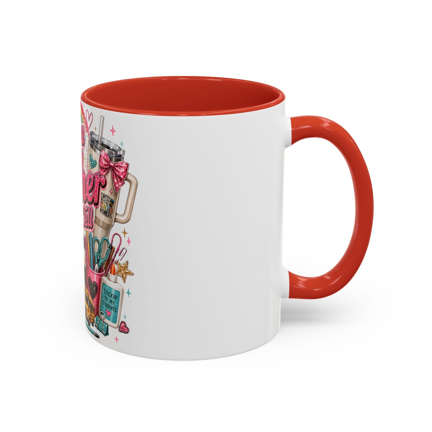 She's a Teacher I Can Tell Coffee Mug – Gift for Female Teachers, Cute School Supplies Design (11/15 oz)