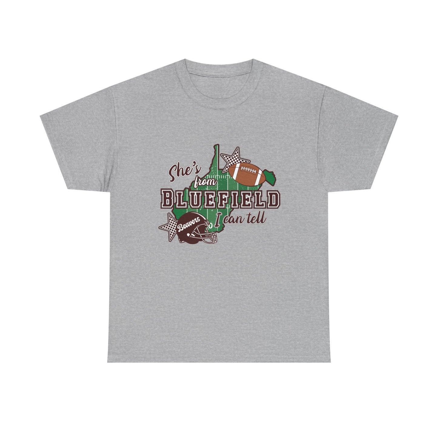 She’s From Bluefield Football T-Shirt — Bluefield Proud Game Day Tee