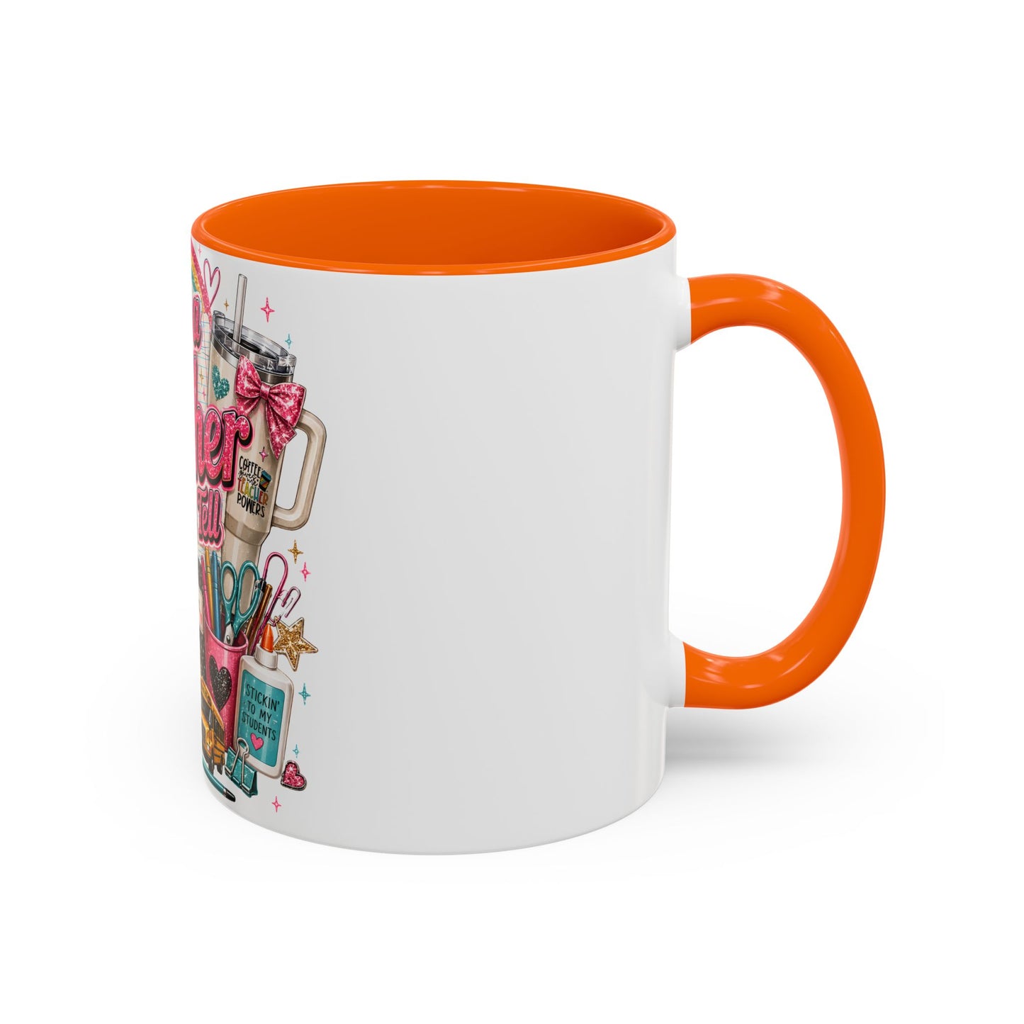 She's a Teacher I Can Tell Coffee Mug – Gift for Female Teachers, Cute School Supplies Design (11/15 oz)