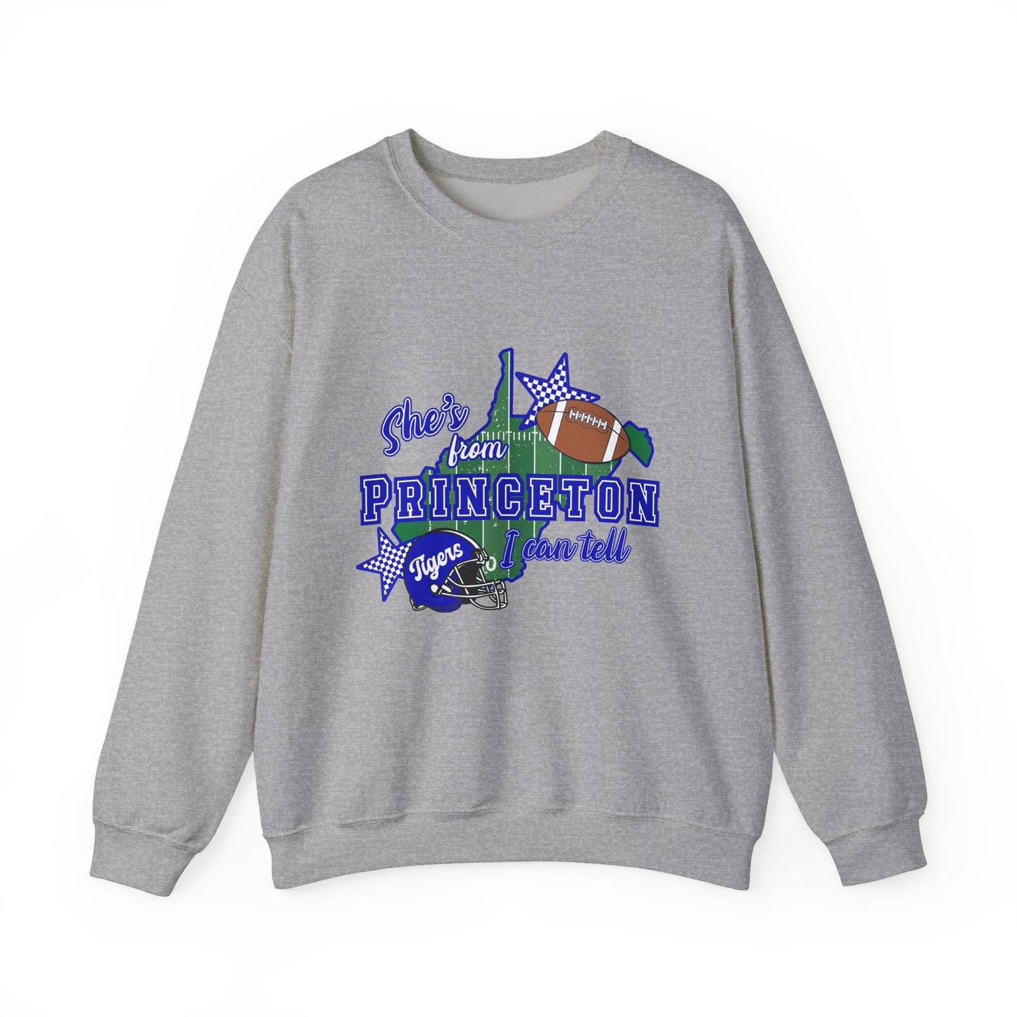 Princeton Tigers Football Crewneck Sweatshirt – “She’s from Princeton” Graphic