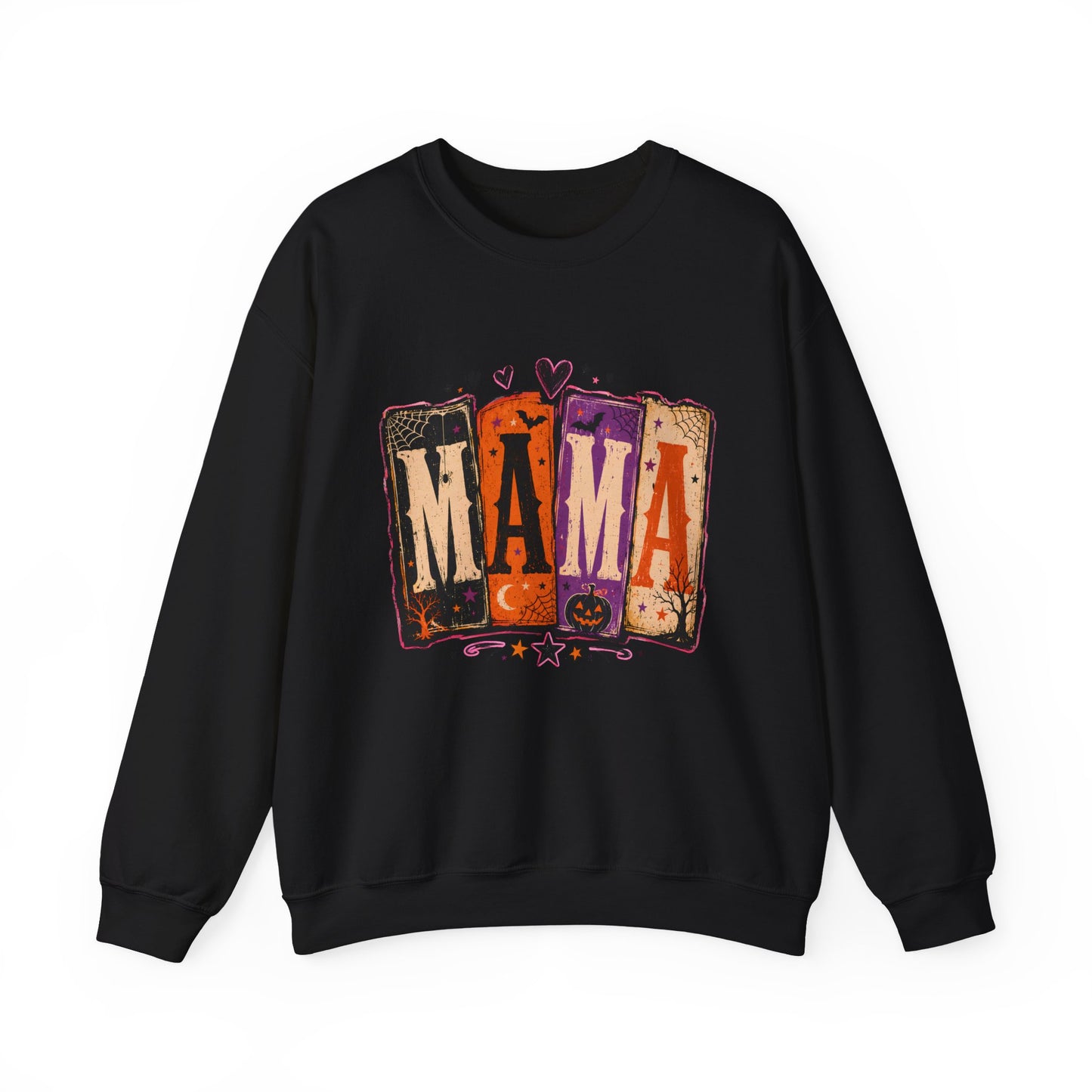 Mama Halloween Crewneck Sweatshirt — Vintage Spooky Mama Fall Pullover