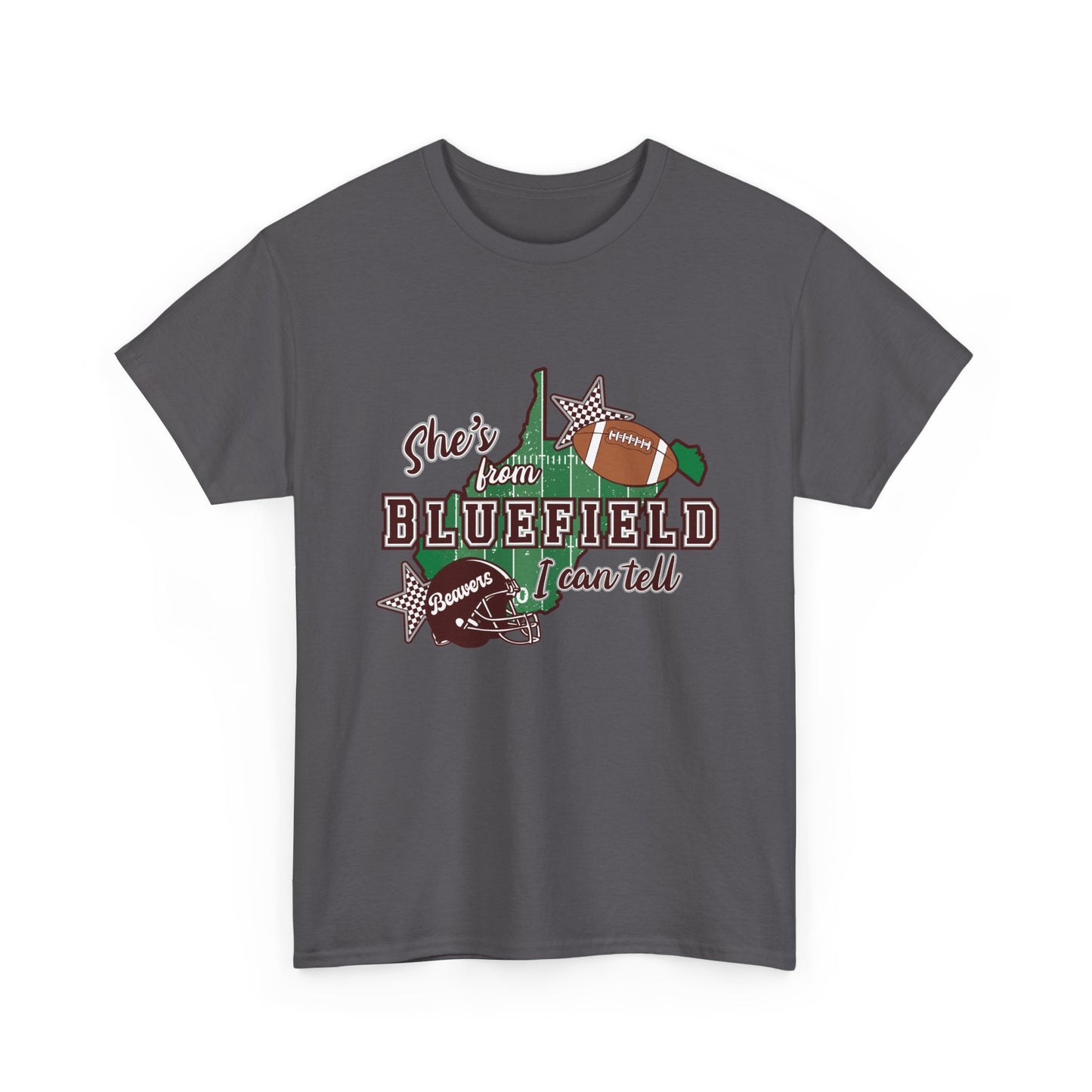 She’s From Bluefield Football T-Shirt — Bluefield Proud Game Day Tee