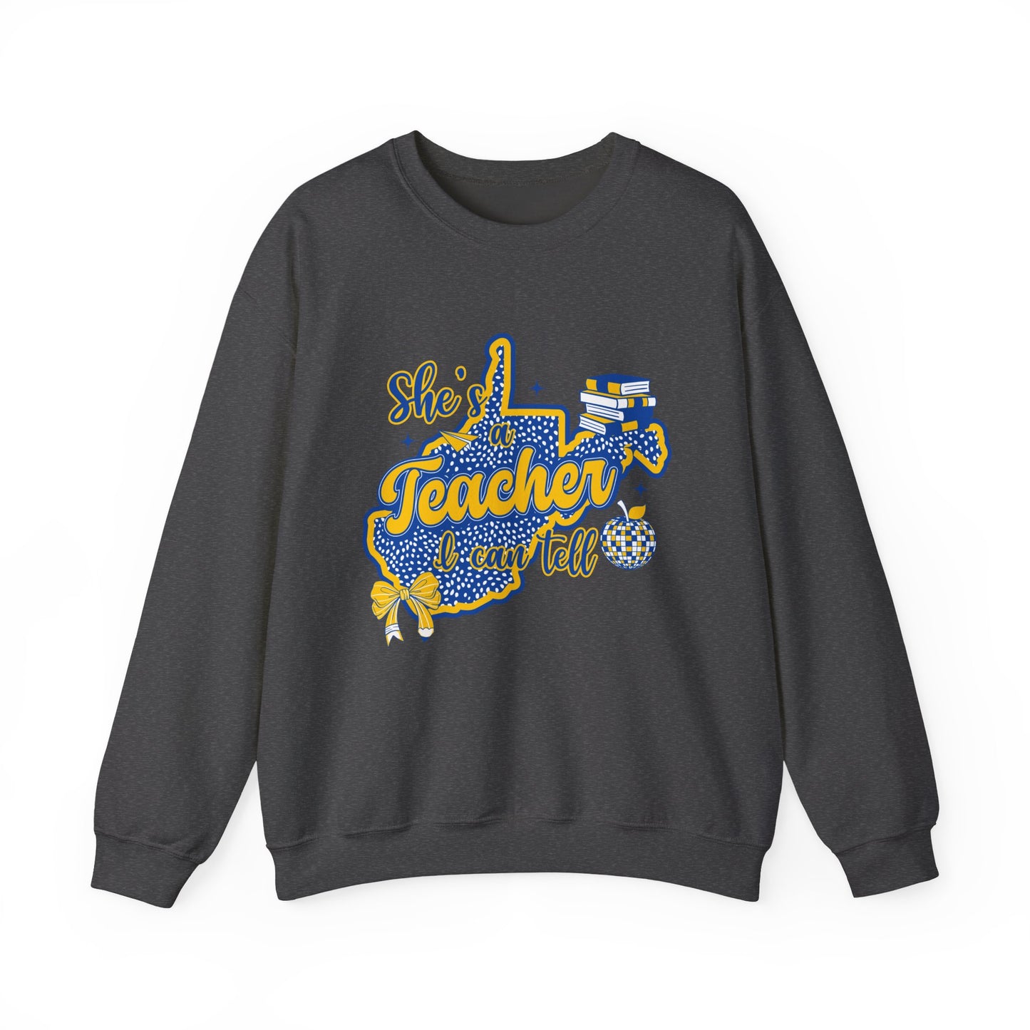 Teacher Life Crewneck Sweatshirt — "She's a Teacher,"