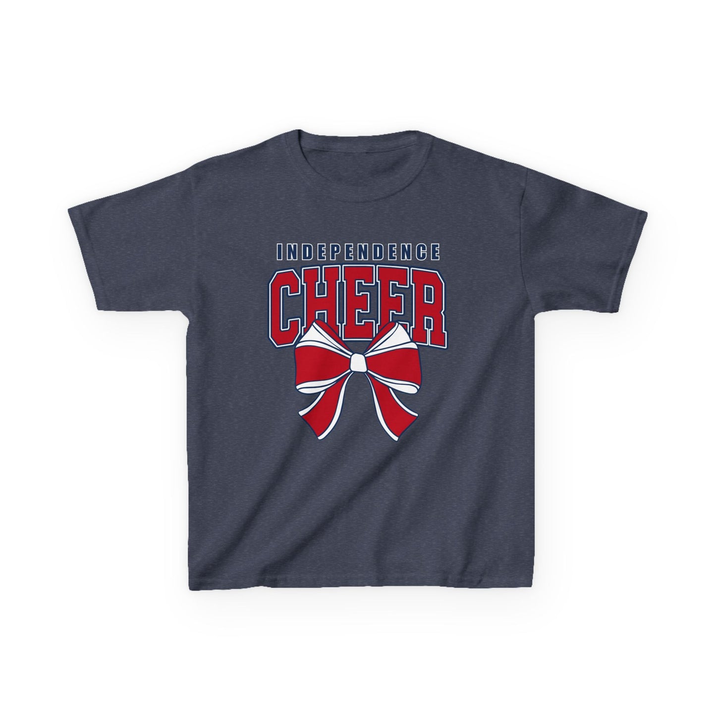 Kids Tee — Independence Cheer Shirt with Red Bow