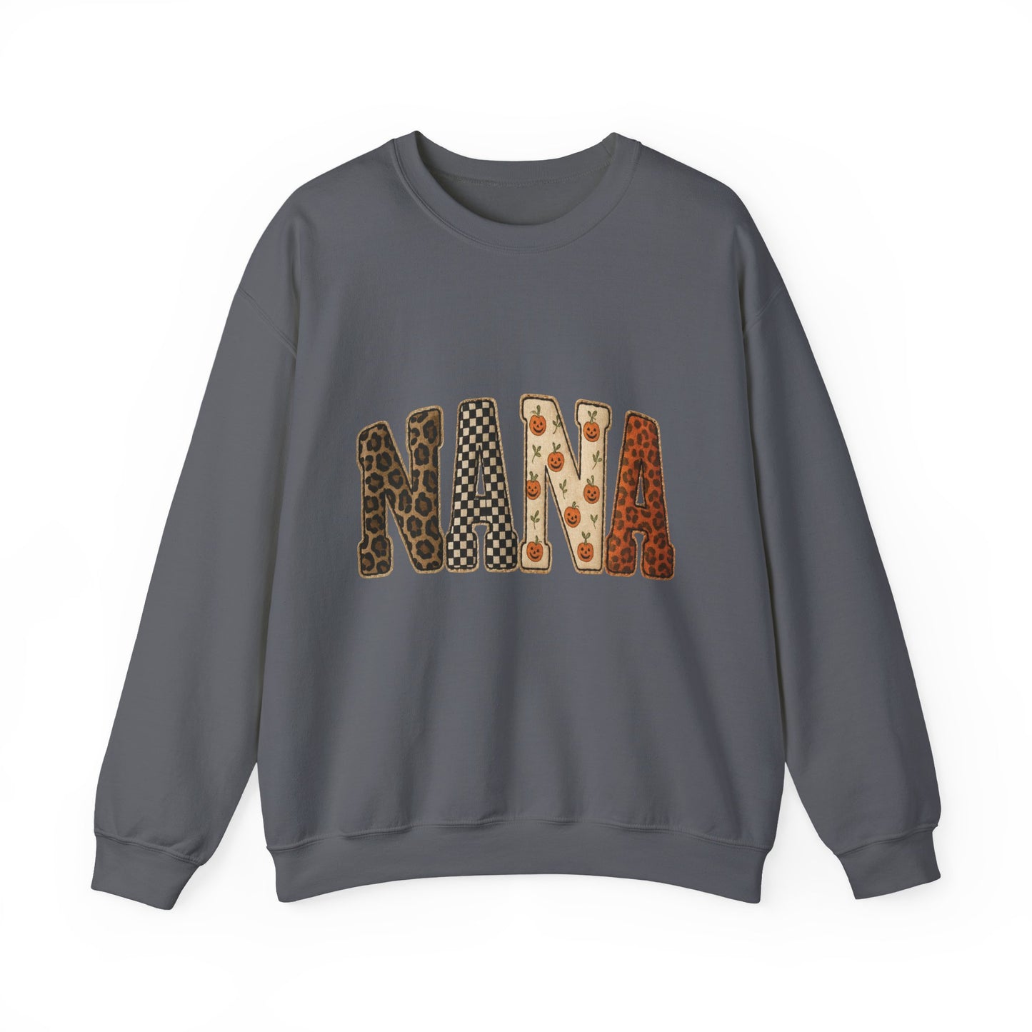 Nana Leopard & Pumpkin Patch Crewneck Sweatshirt — Cozy Fall Pullover