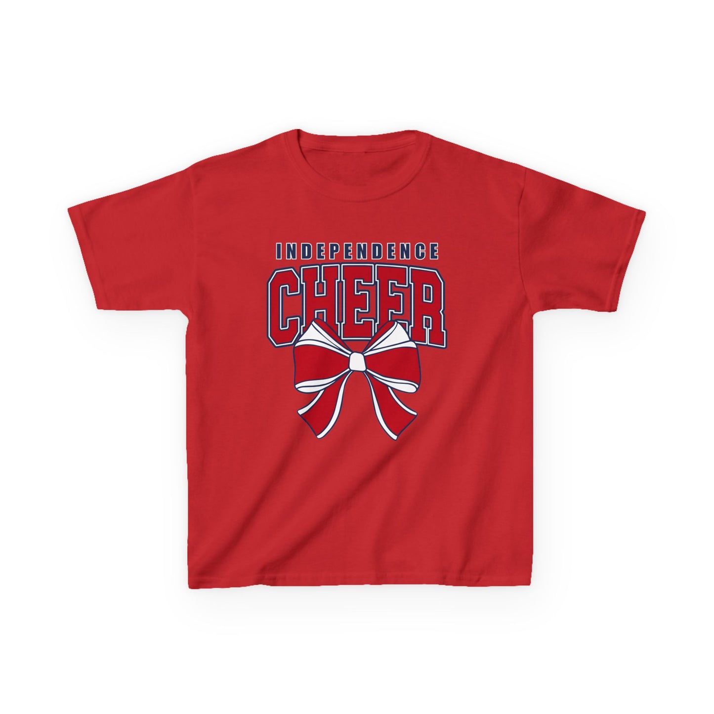 Kids Tee — Independence Cheer Shirt with Red Bow