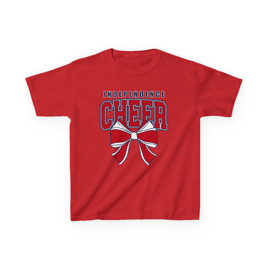 Kids Tee — Independence Cheer Shirt with Red Bow
