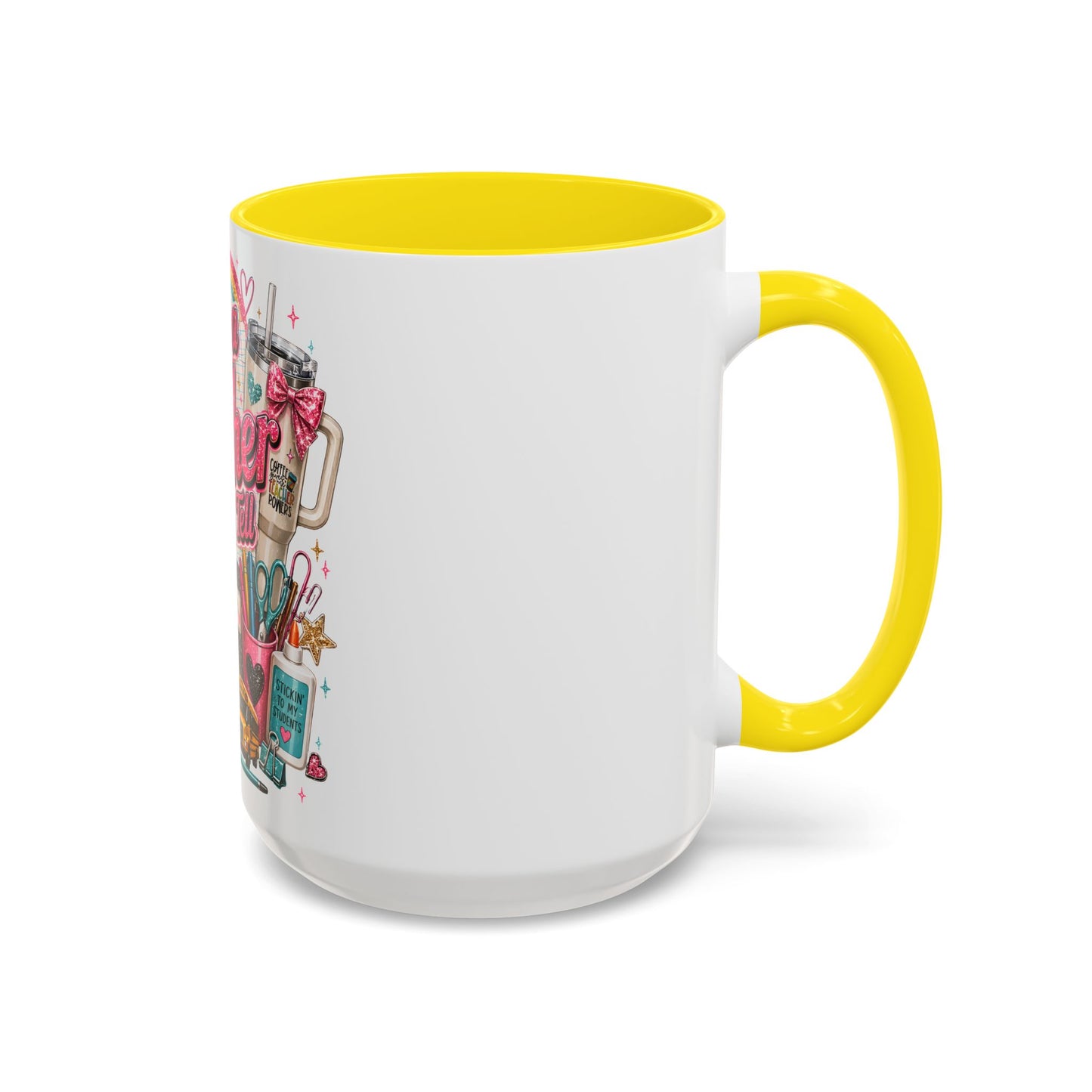 She's a Teacher I Can Tell Coffee Mug – Gift for Female Teachers, Cute School Supplies Design (11/15 oz)