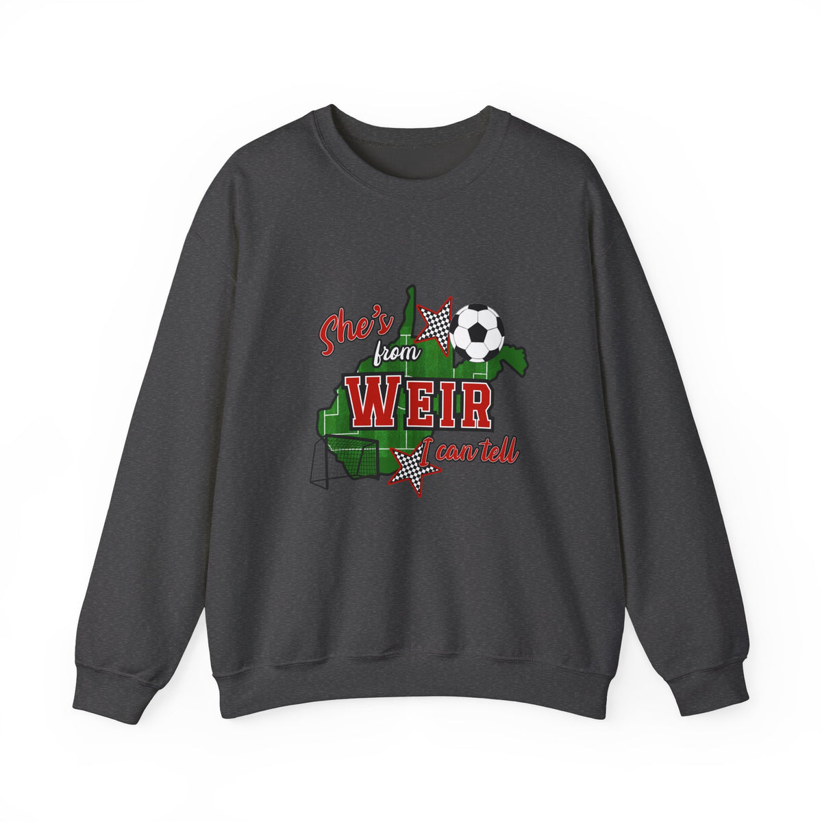 Weir She's From Soccer Crewneck