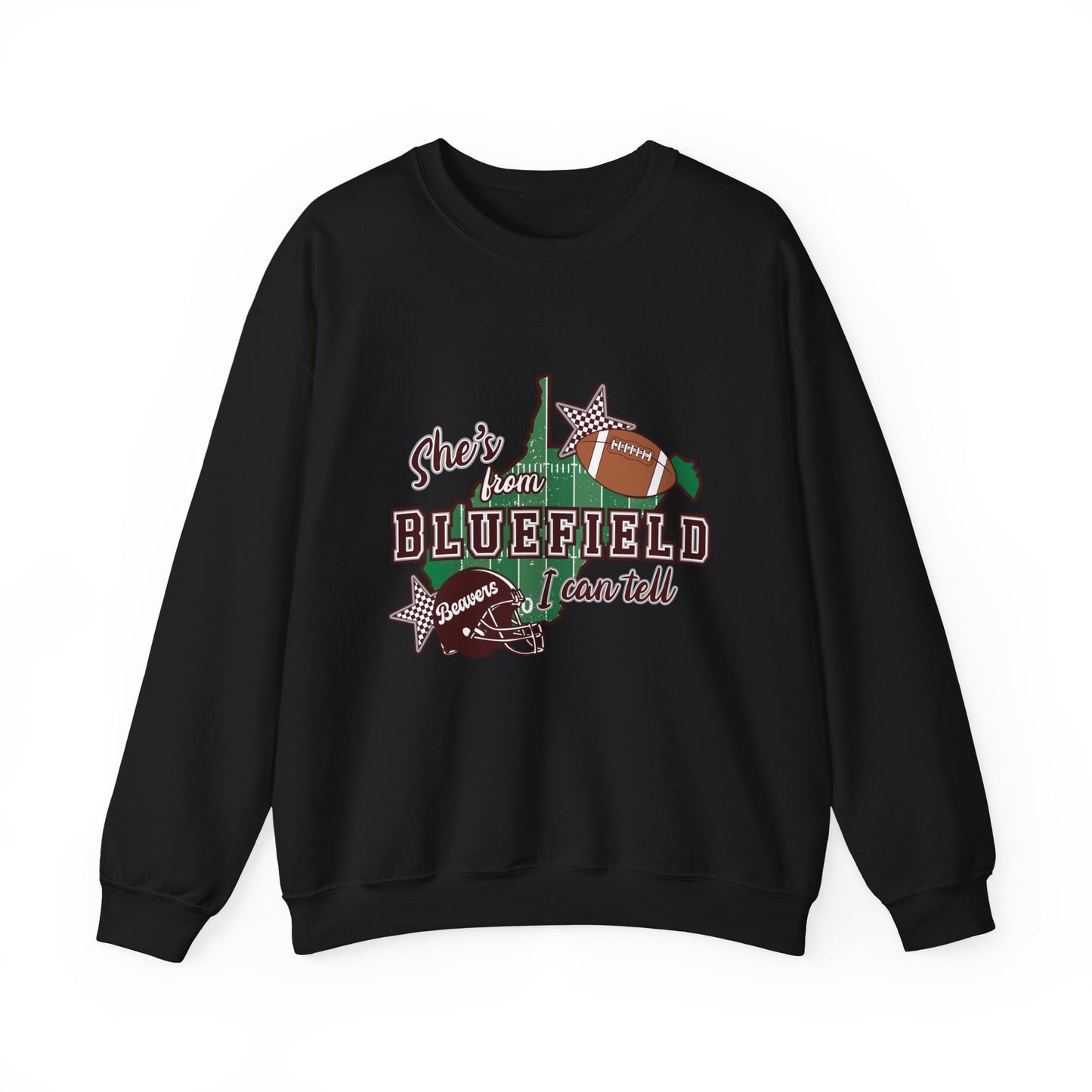 Bluefield Football Crewneck Sweatshirt – "She’s from Bluefield I Can Tell"