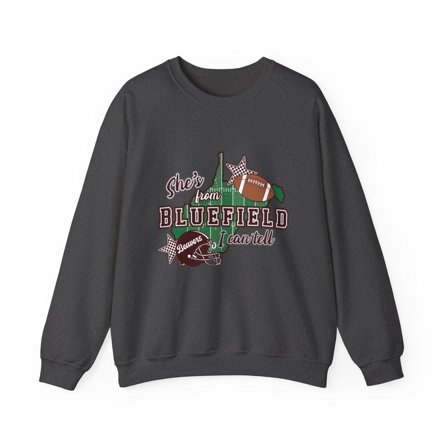 Bluefield Football Crewneck Sweatshirt – "She’s from Bluefield I Can Tell"