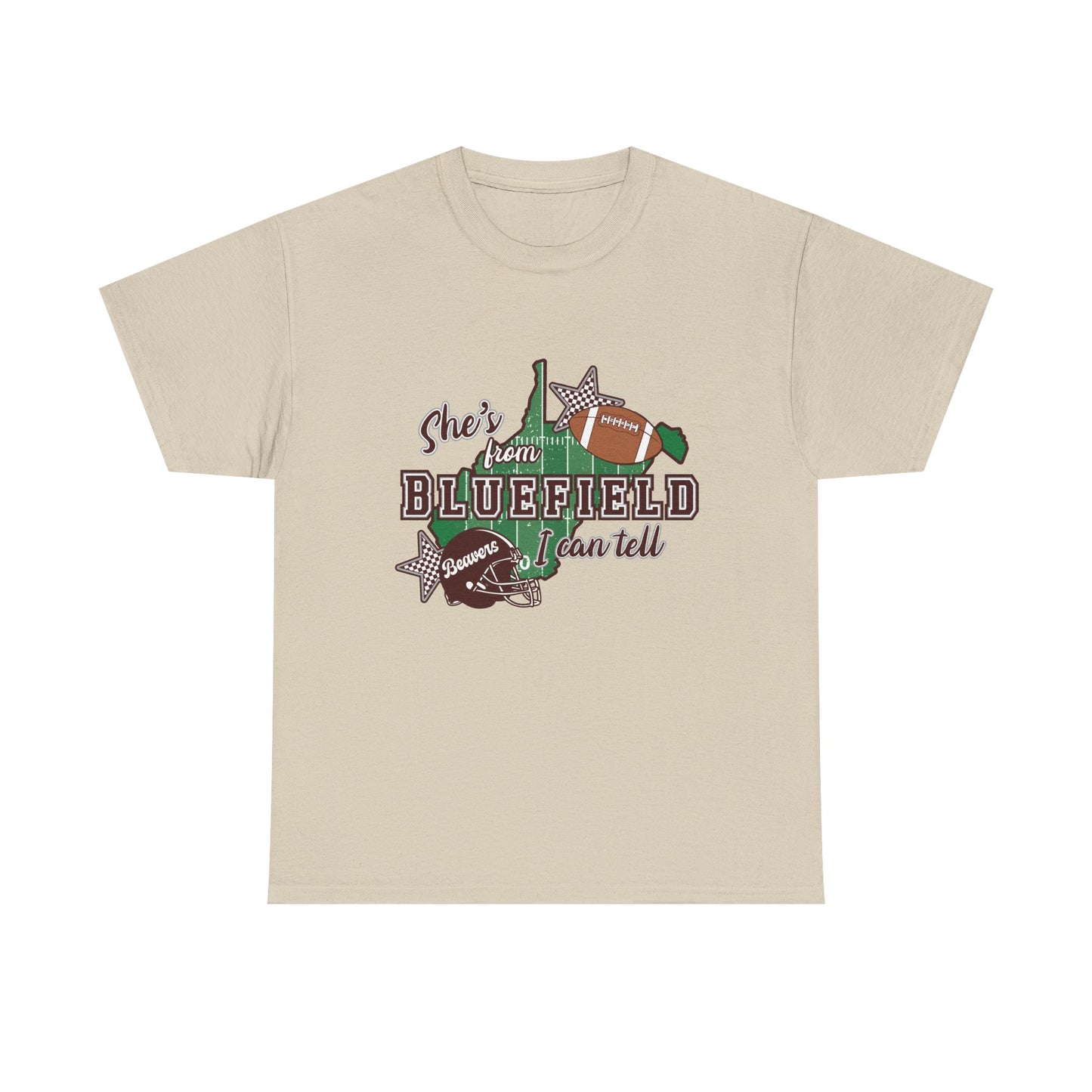 She’s From Bluefield Football T-Shirt — Bluefield Proud Game Day Tee