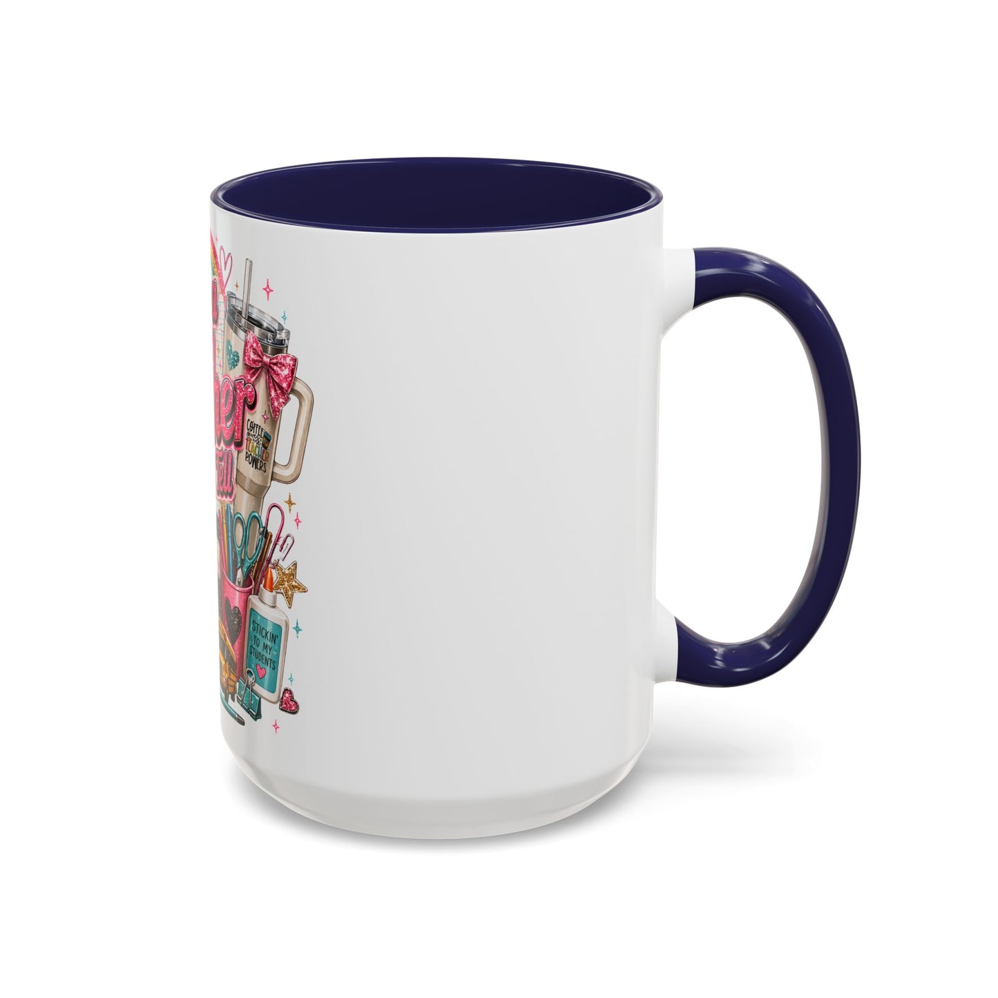 She's a Teacher I Can Tell Coffee Mug – Gift for Female Teachers, Cute School Supplies Design (11/15 oz)