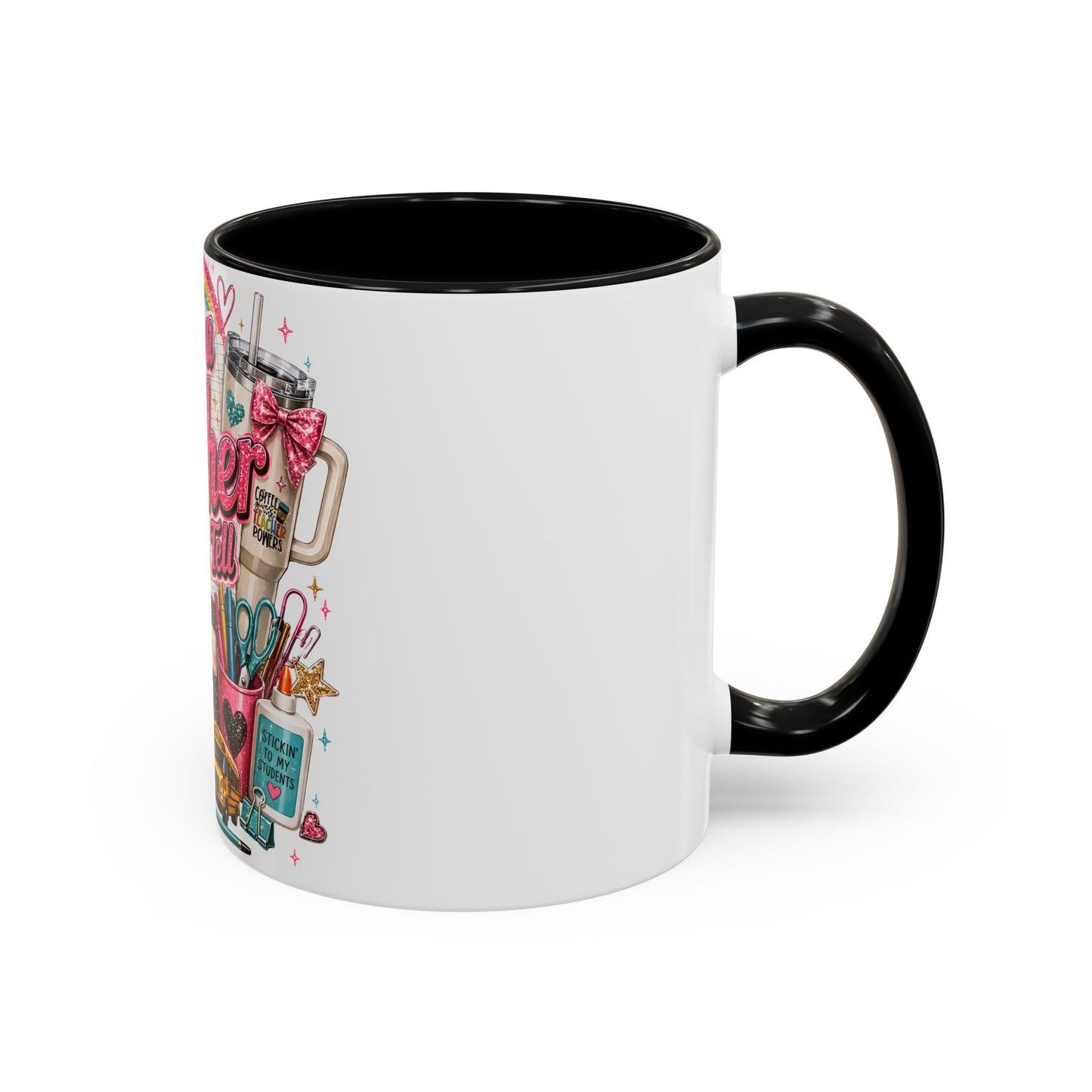 She's a Teacher I Can Tell Coffee Mug – Gift for Female Teachers, Cute School Supplies Design (11/15 oz)