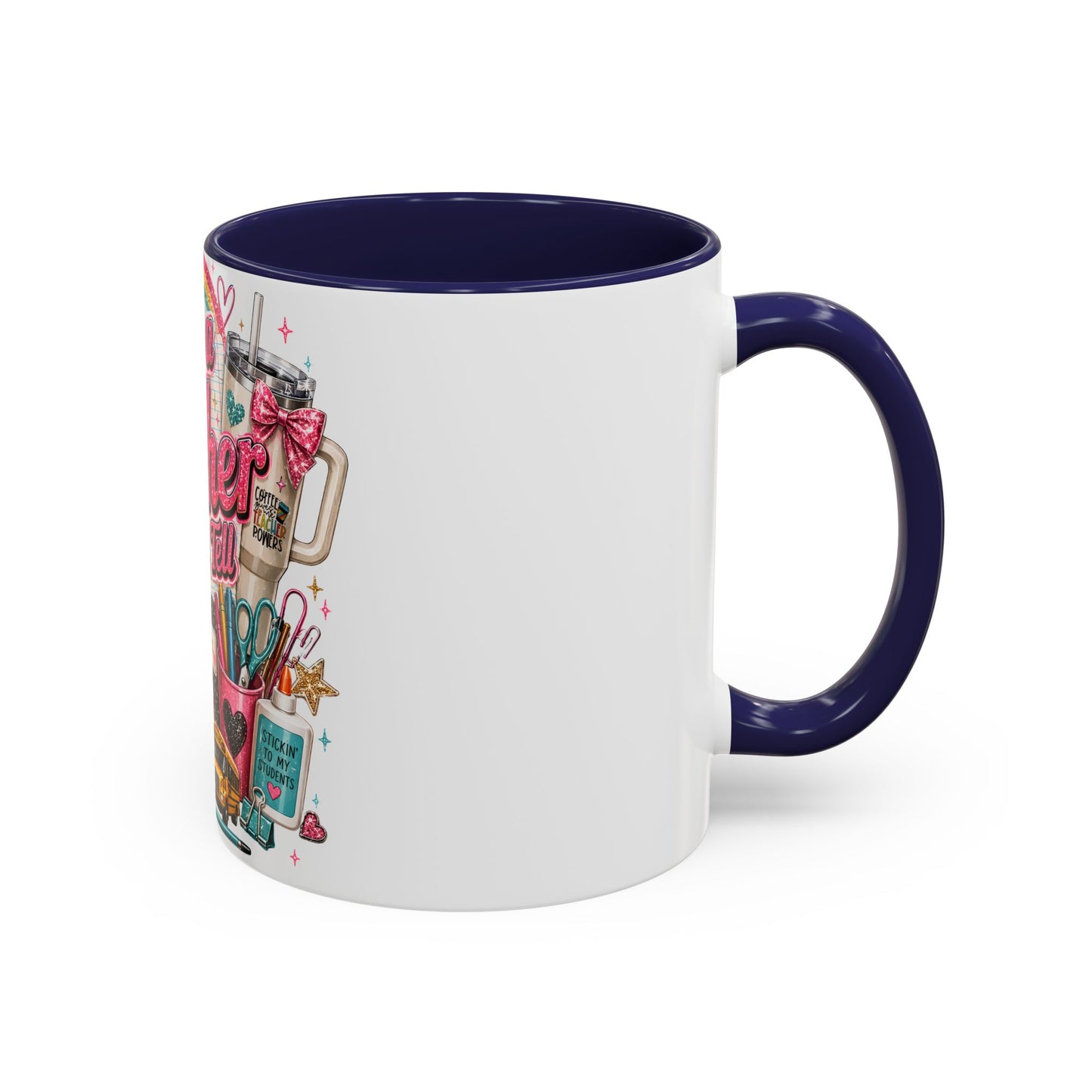 She's a Teacher I Can Tell Coffee Mug – Gift for Female Teachers, Cute School Supplies Design (11/15 oz)