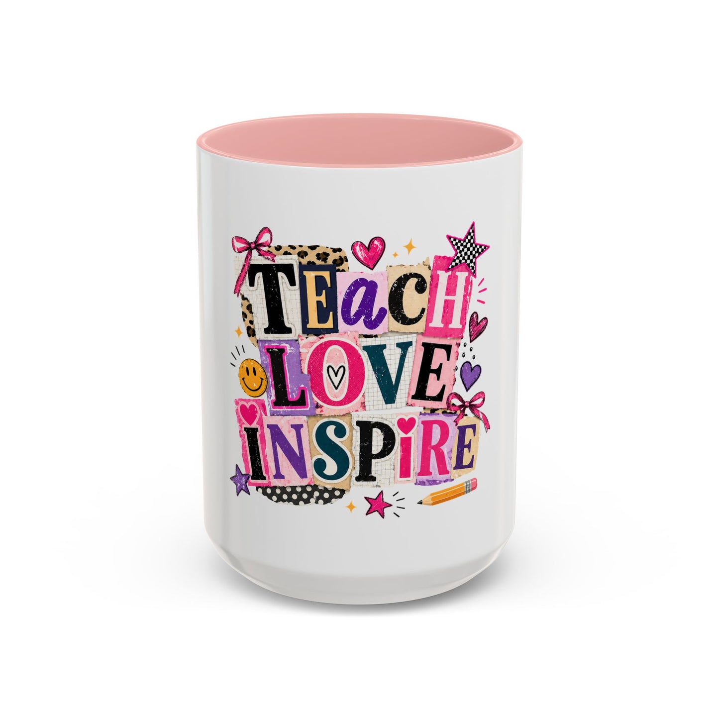 Teach Love Inspire Coffee Mug — Colorful Teacher Appreciation Gift